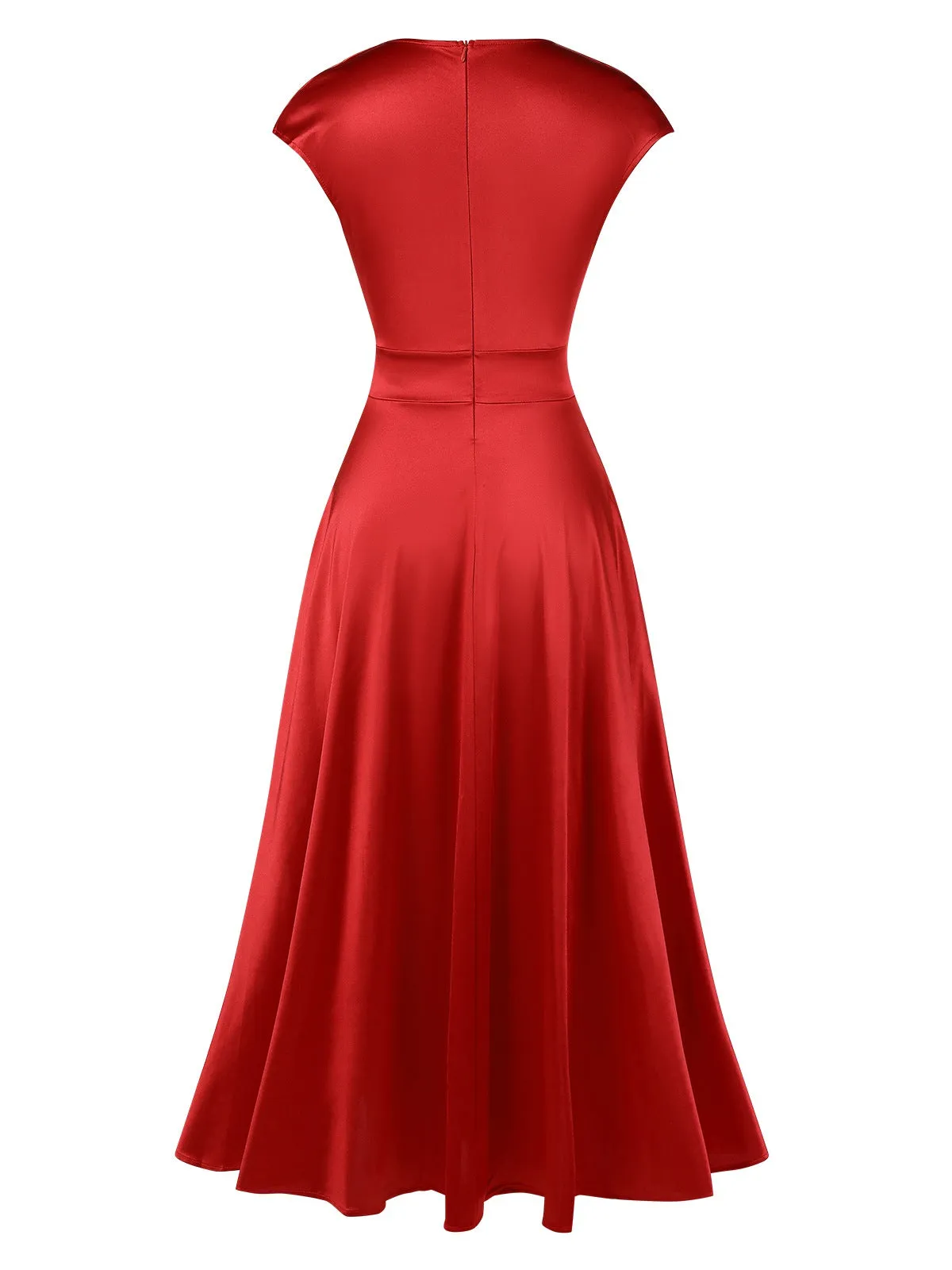 1930s Solid Deep V-Neck Satin Dress sold by Retro Stage product image thumbnail 4