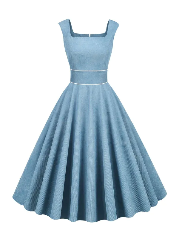 1950s Corduroy Solid Vintage Dress sold by Retro Stage