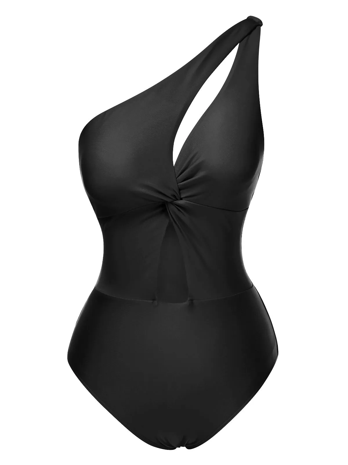 1930s One-Shoulder Cut-Out Solid One-Piece Swimsuit sold by Retro Stage product image thumbnail 3
