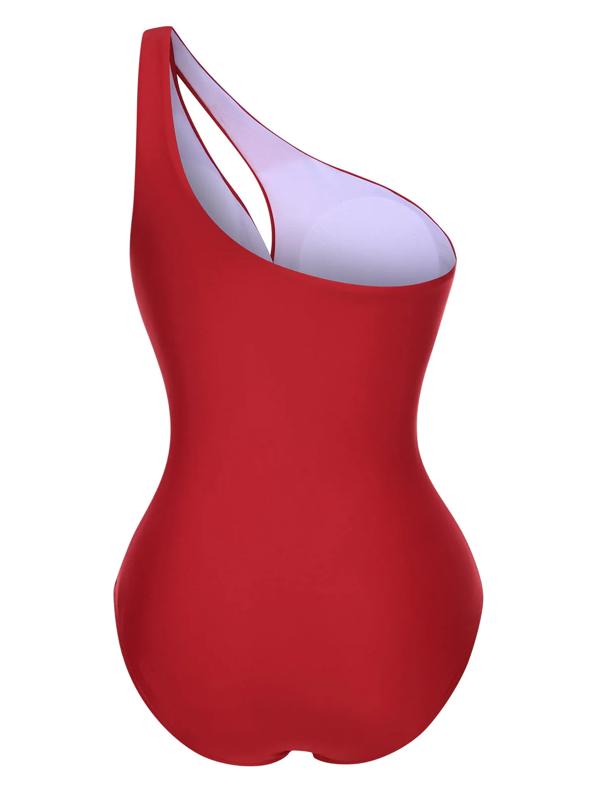 1930s One-Shoulder Cut-Out Solid One-Piece Swimsuit sold by Retro Stage product image thumbnail 2