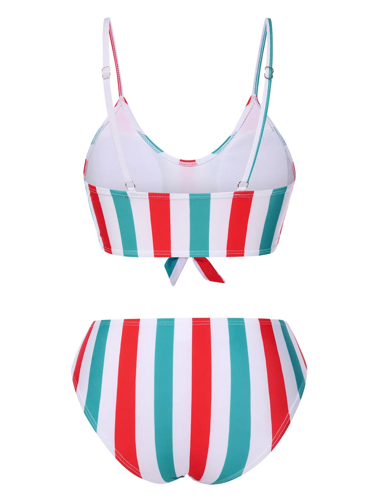 1940s Spaghetti Strap Bow Contrast Stripes Bikini sold by Retro Stage product image thumbnail 2