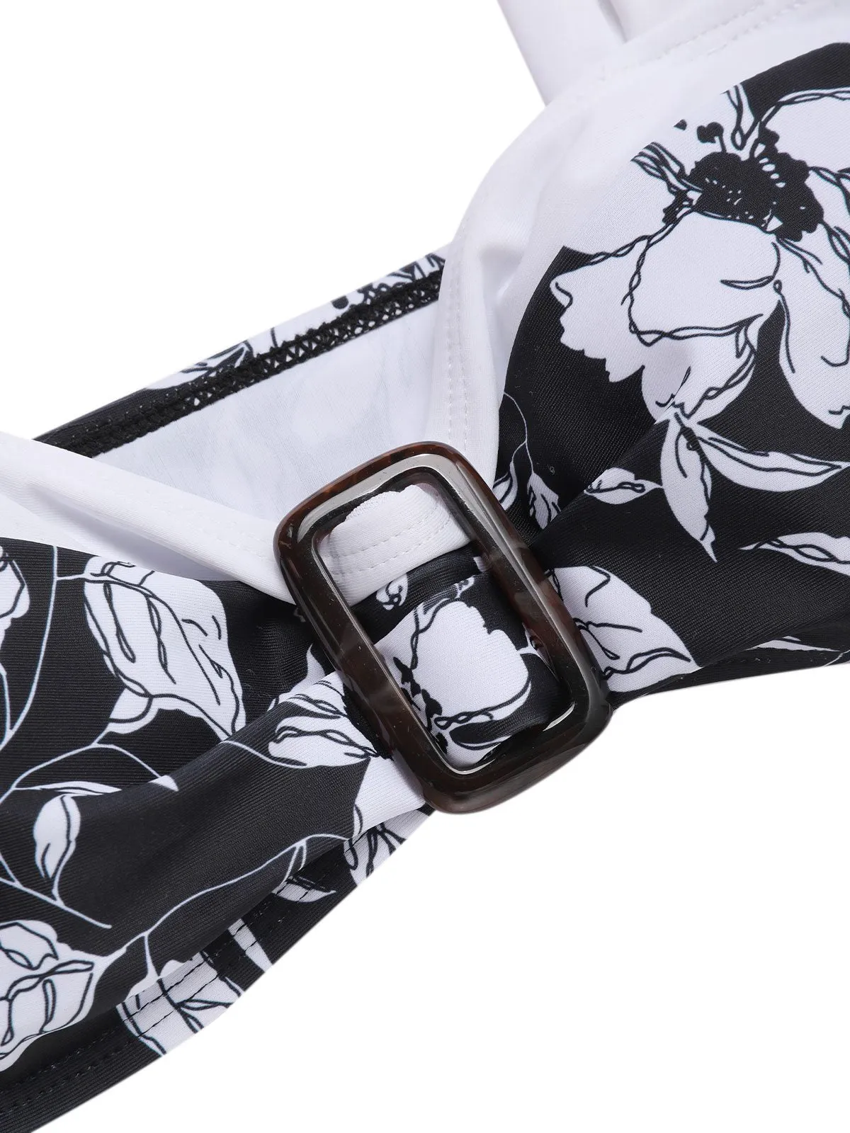 Black 1940s Hepburn Silhouette Floral Bikini Set sold by Retro Stage product image thumbnail 5