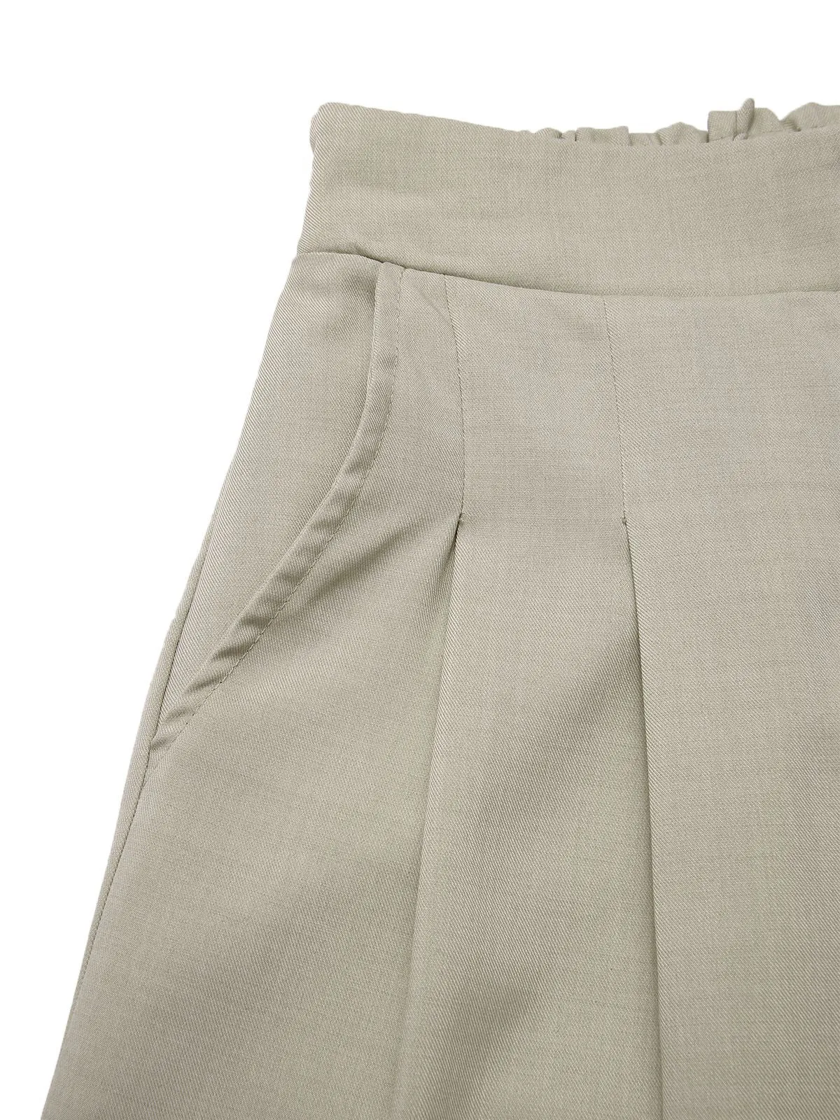 2PCS Light Khaki 1950s Solid V-Neck Vest & Shorts sold by Retro Stage product image thumbnail 3