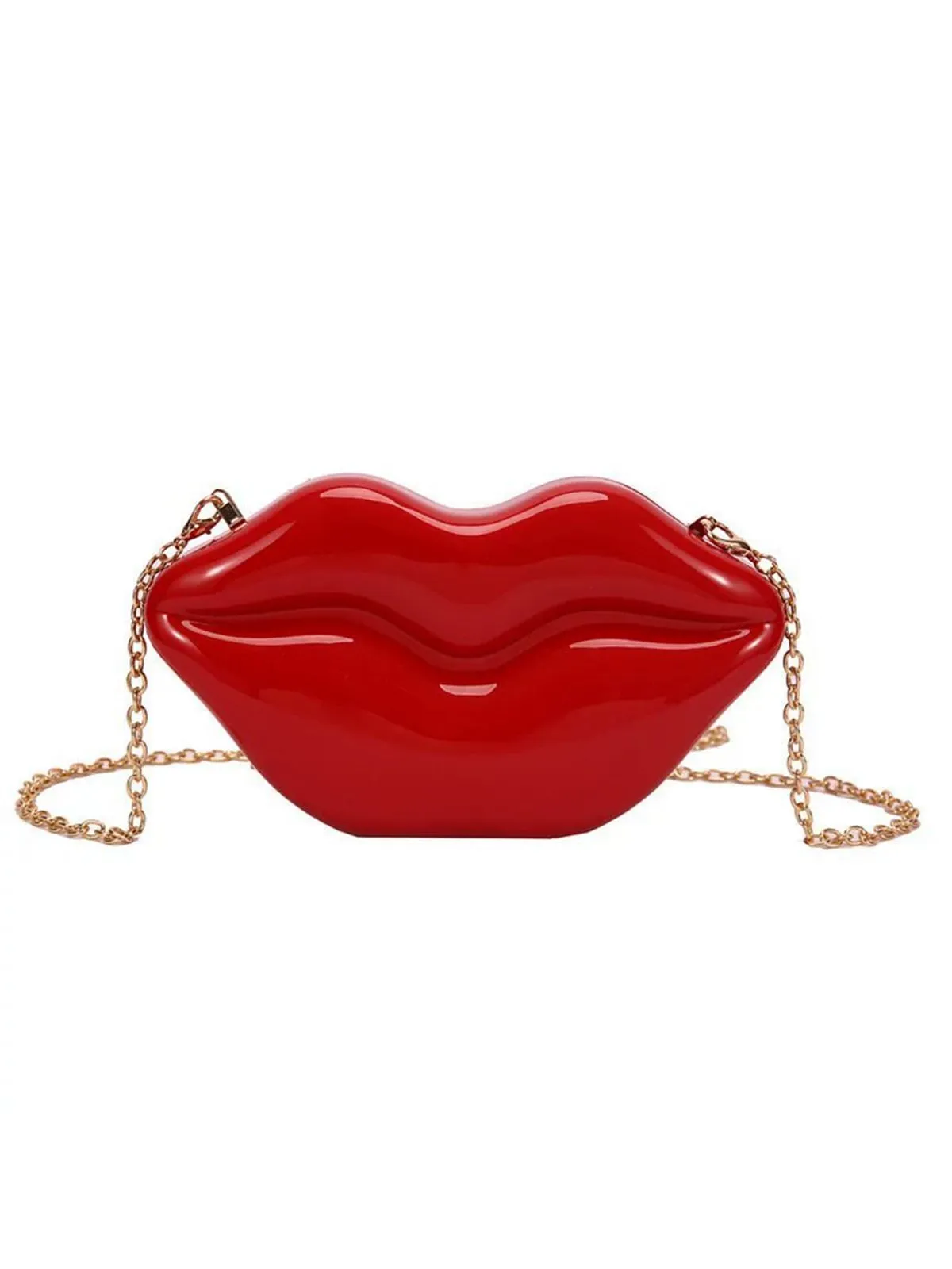 Lip-Shaped Metallic Shoulder Bag sold by Retro Stage