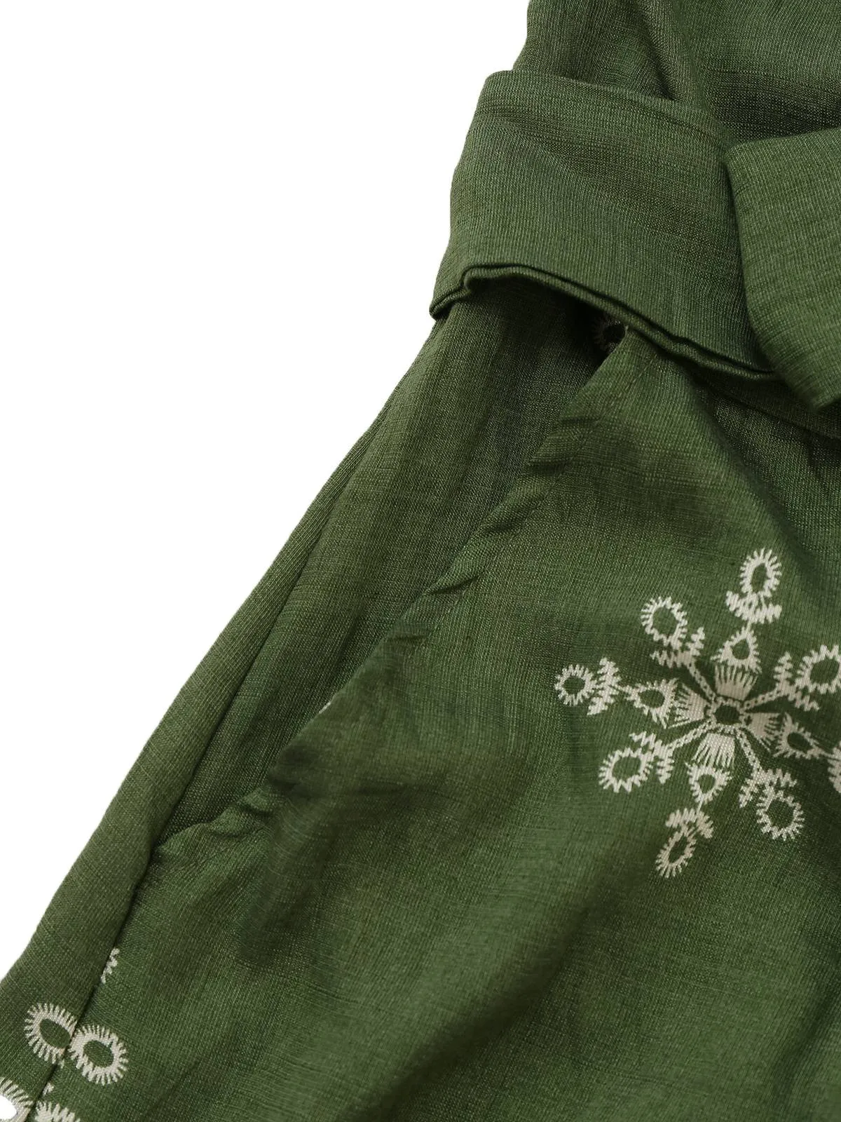 Green 1970s Wide-Legs Bohemian Bandeau Jumpsuit sold by Retro Stage product image thumbnail 3