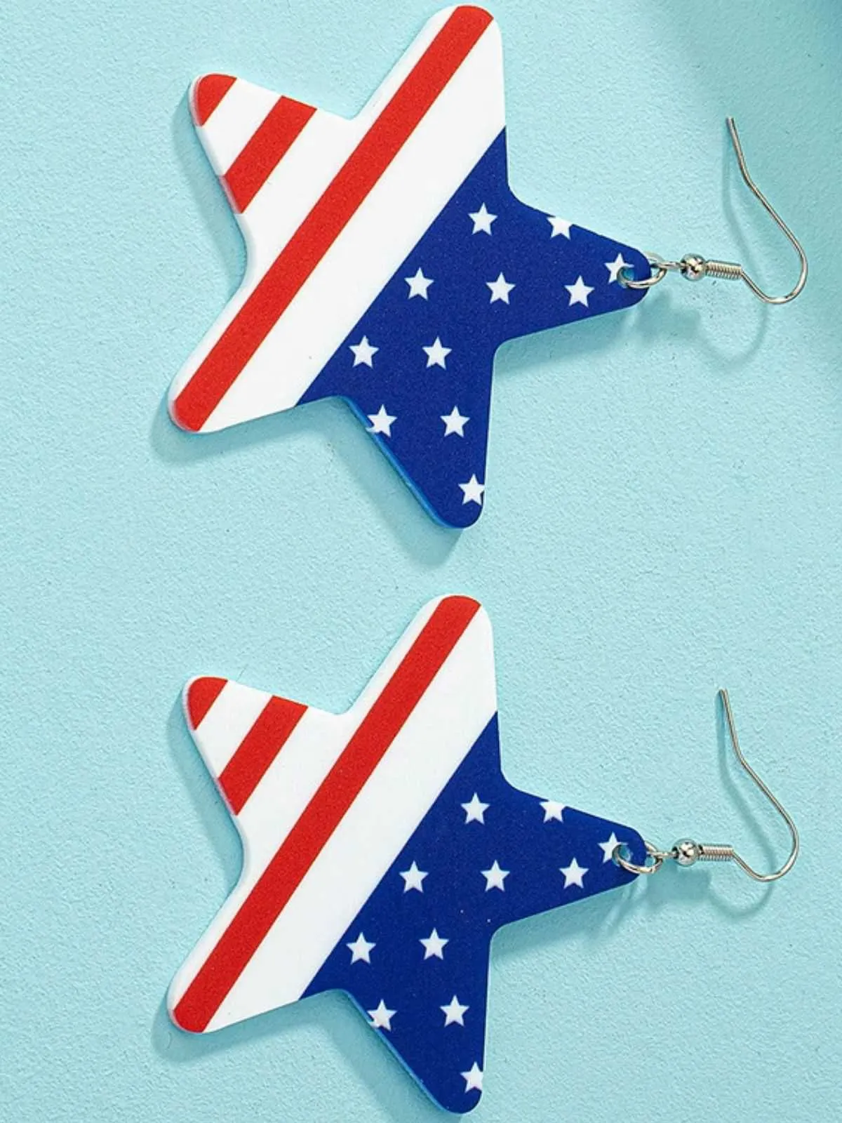 Independence Day Flag Stripe Stars Earrings sold by Retro Stage