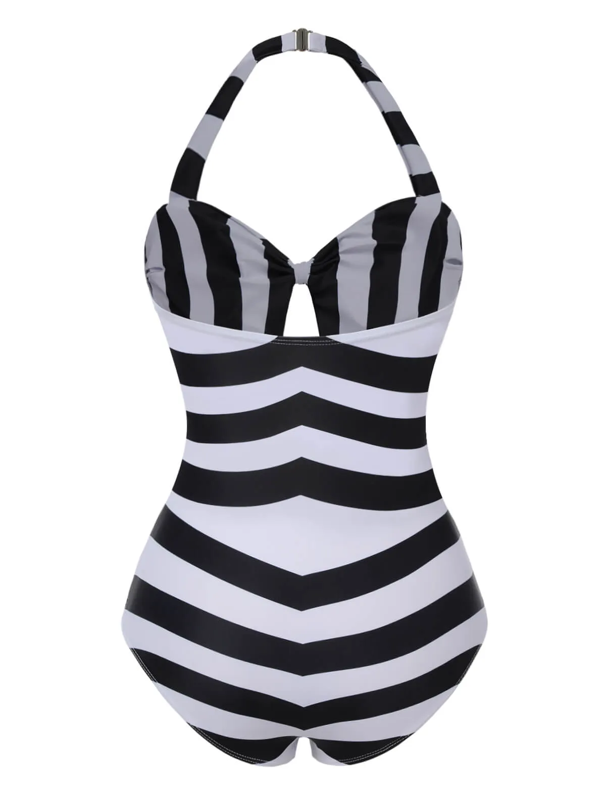 Black & White 1950s Barbie Stripes Halter Swimsuit sold by Retro Stage product image thumbnail 5
