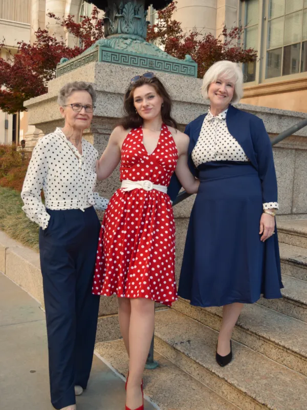 Red 1950s Polka Dot Halter Dress sold by Retro Stage