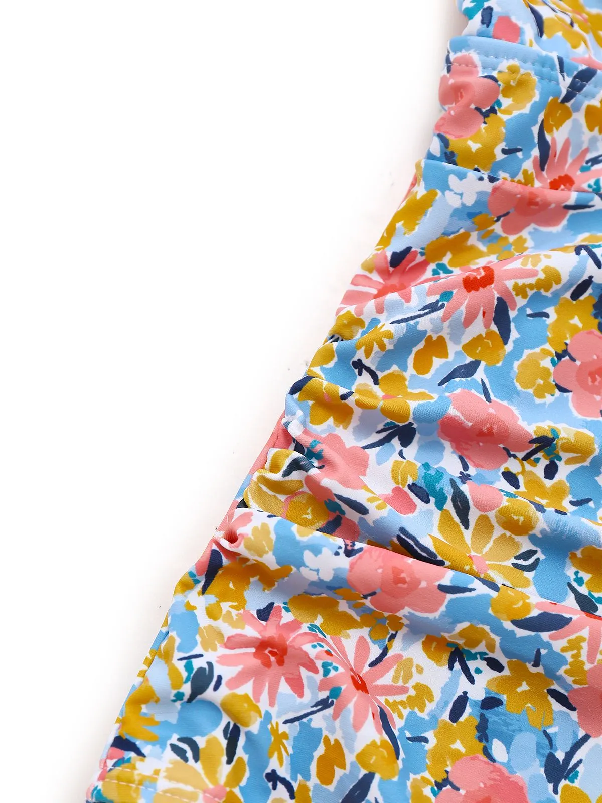 1950s Ruffled Ditsy Floral Deep V-Neck Swimsuit sold by Retro Stage product image thumbnail 3