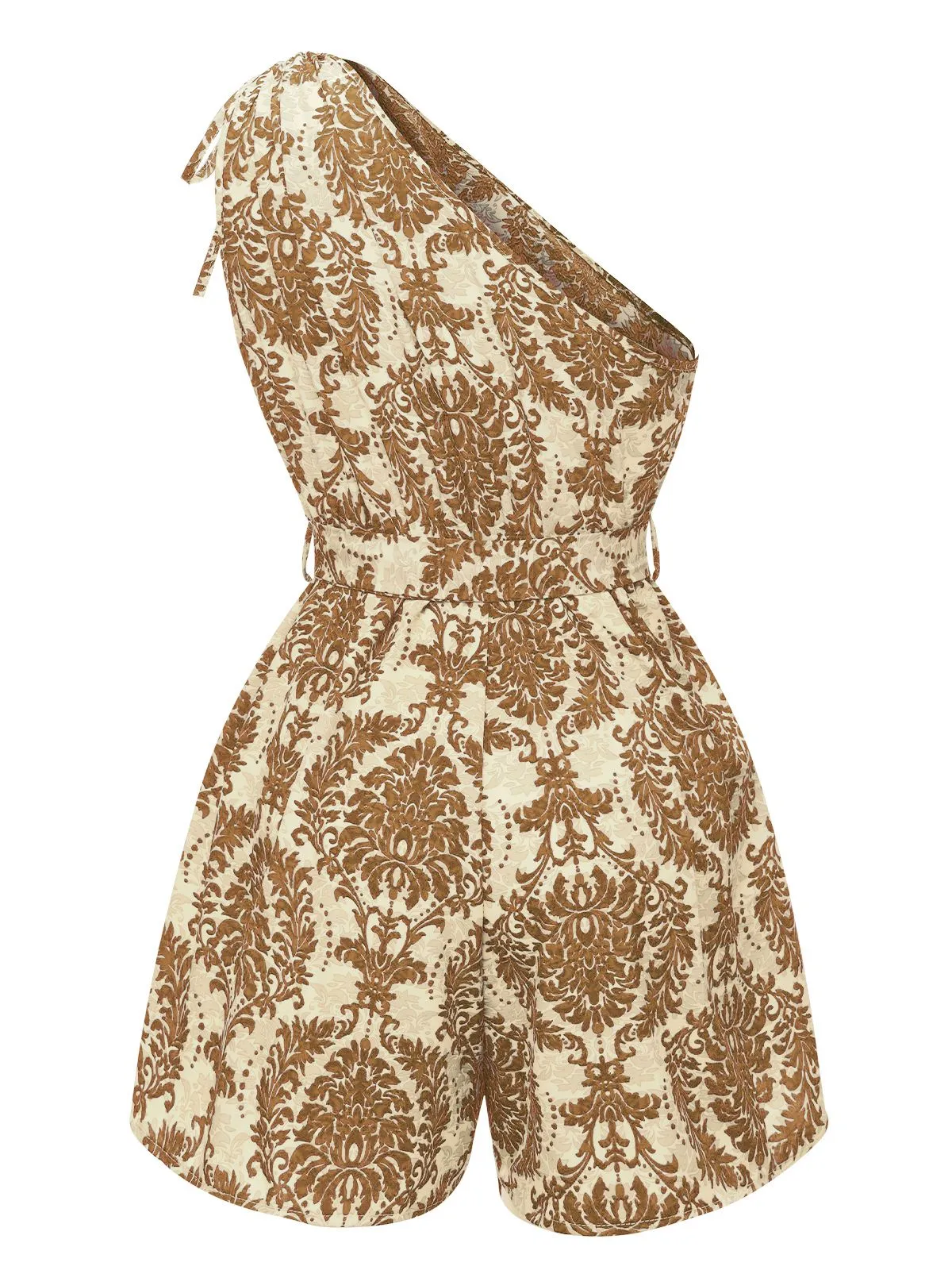 1950s One Shoulder Floral Print Belted Romper sold by Retro Stage product image thumbnail 3