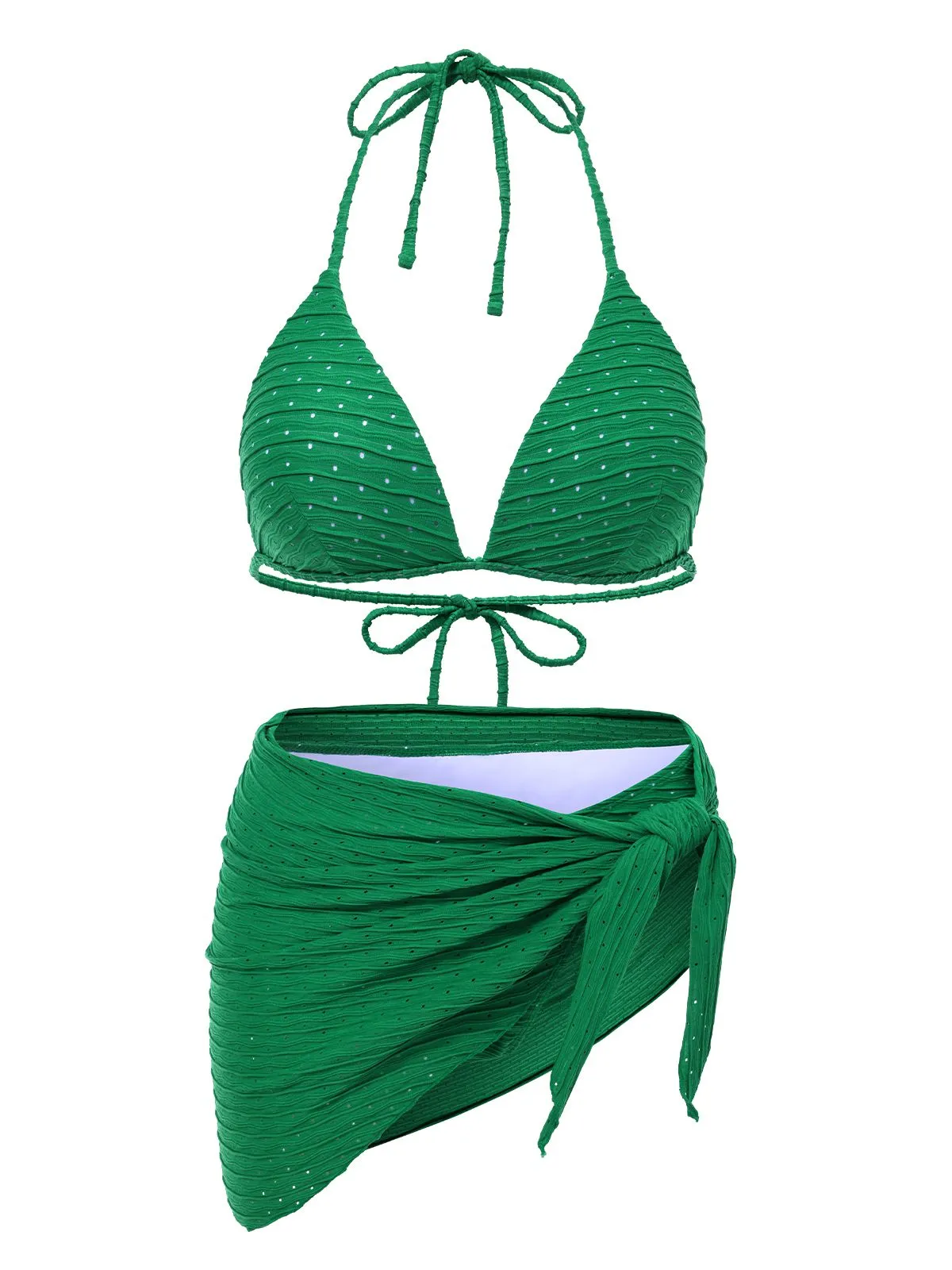 1940s Halter Textured Solid Bikini Set & Cover-Up sold by Retro Stage product image thumbnail 5