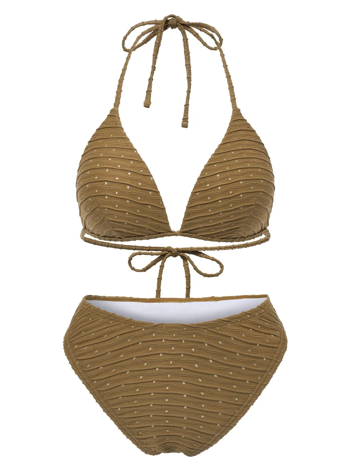 1940s Halter Textured Solid Bikini Set & Cover-Up sold by Retro Stage product image thumbnail 2