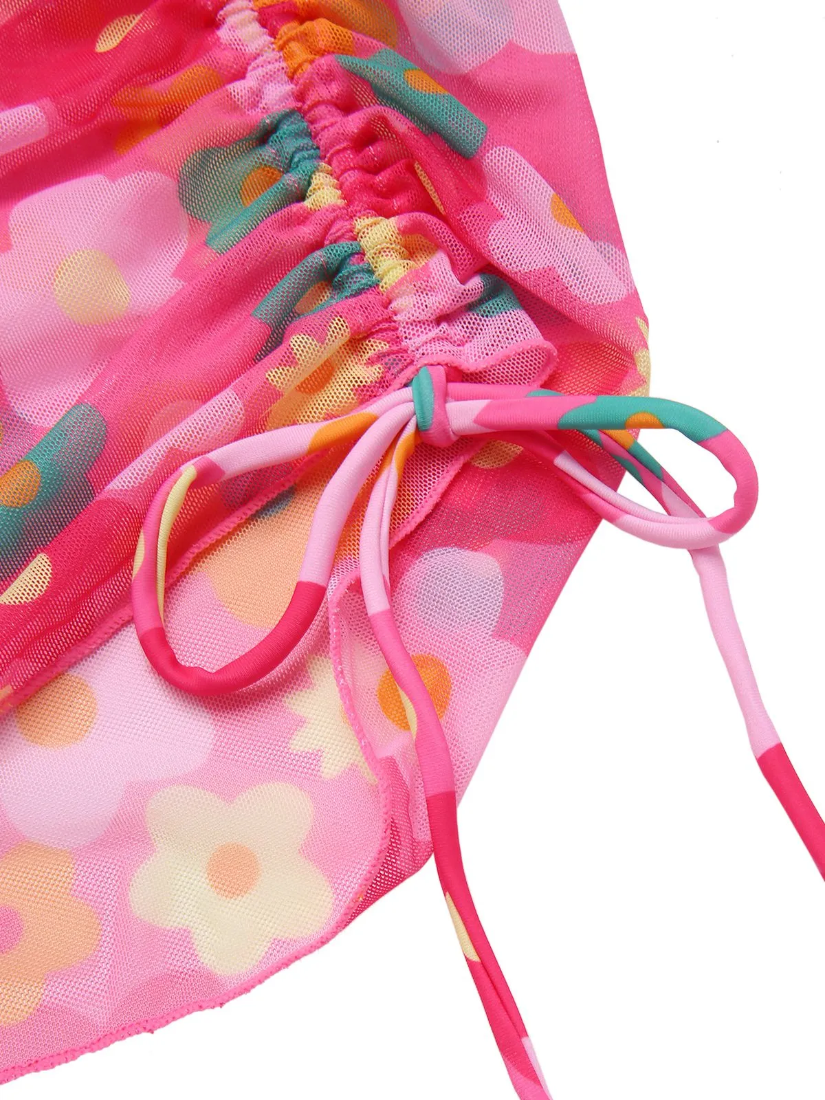 1960s Spaghetti Strap Floral Shell Bikini Set & Cover-up sold by Retro Stage product image thumbnail 5