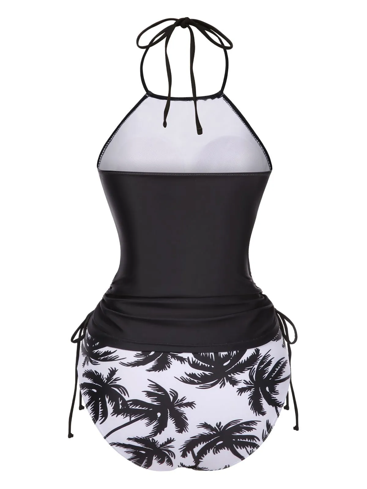 Black 1980s Punk Halter Skeleton Beach Print Bikini Set sold by Retro Stage product image thumbnail 2