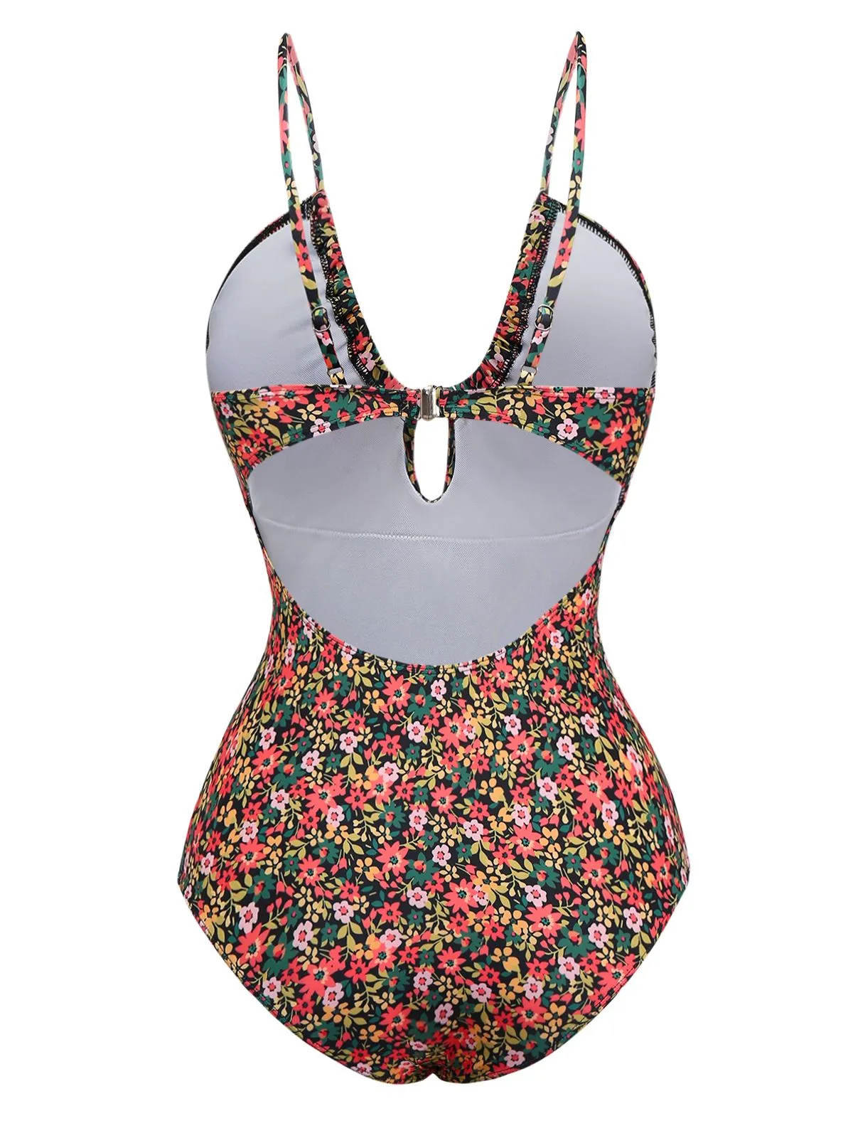 1930s Spaghetti Strap Ditsy Floral One-Piece Swimsuit sold by Retro Stage product image thumbnail 2