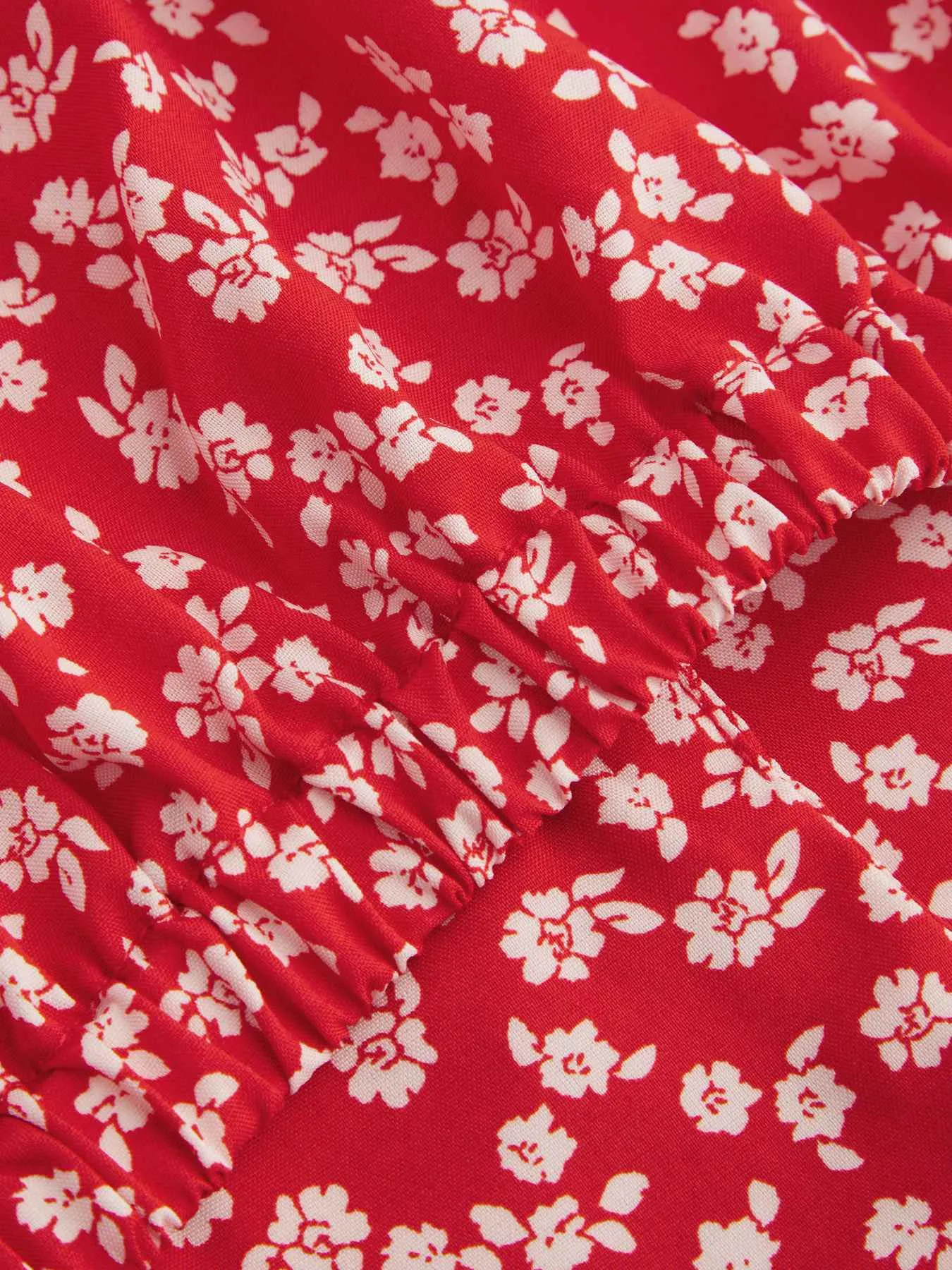 Red 1950s Ditsy Floral Lapel Bow Top sold by Retro Stage product image thumbnail 4