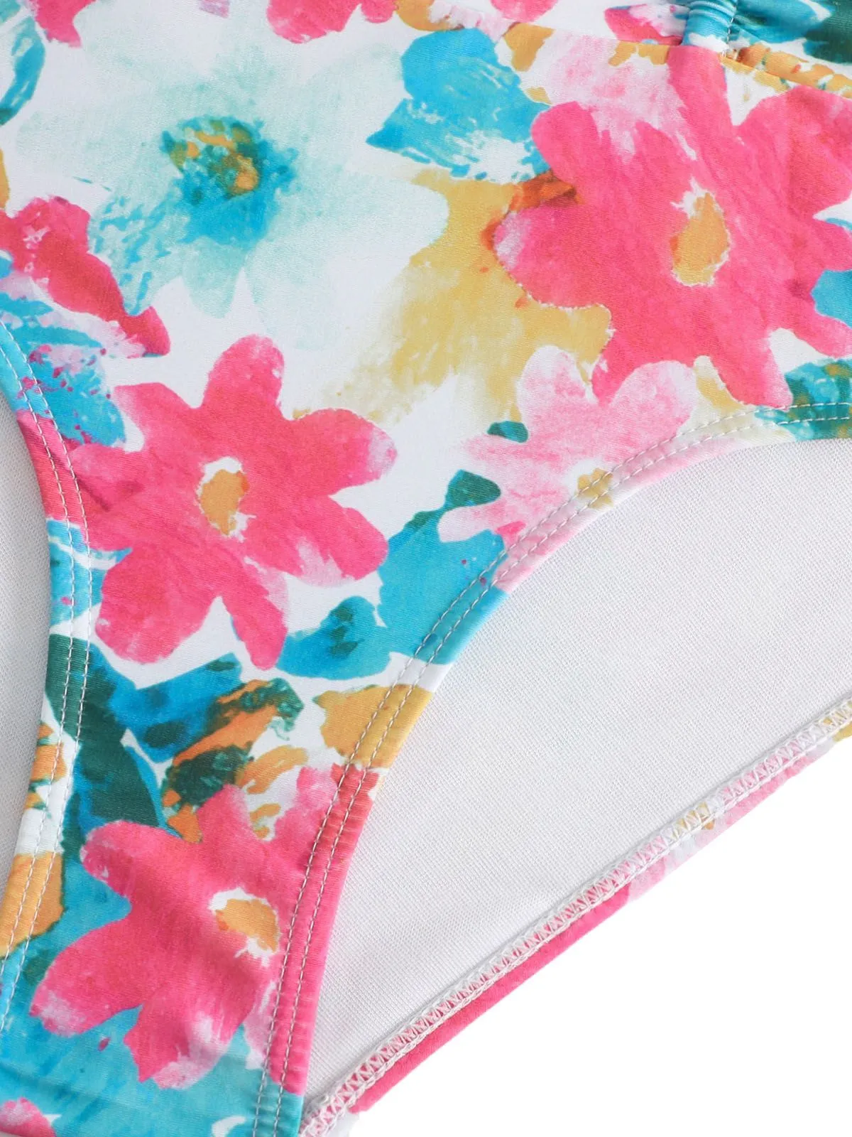 2PCS 1940s Cutout Halter Oil Painting Swimsuit & Cover-Up sold by Retro Stage product image thumbnail 2