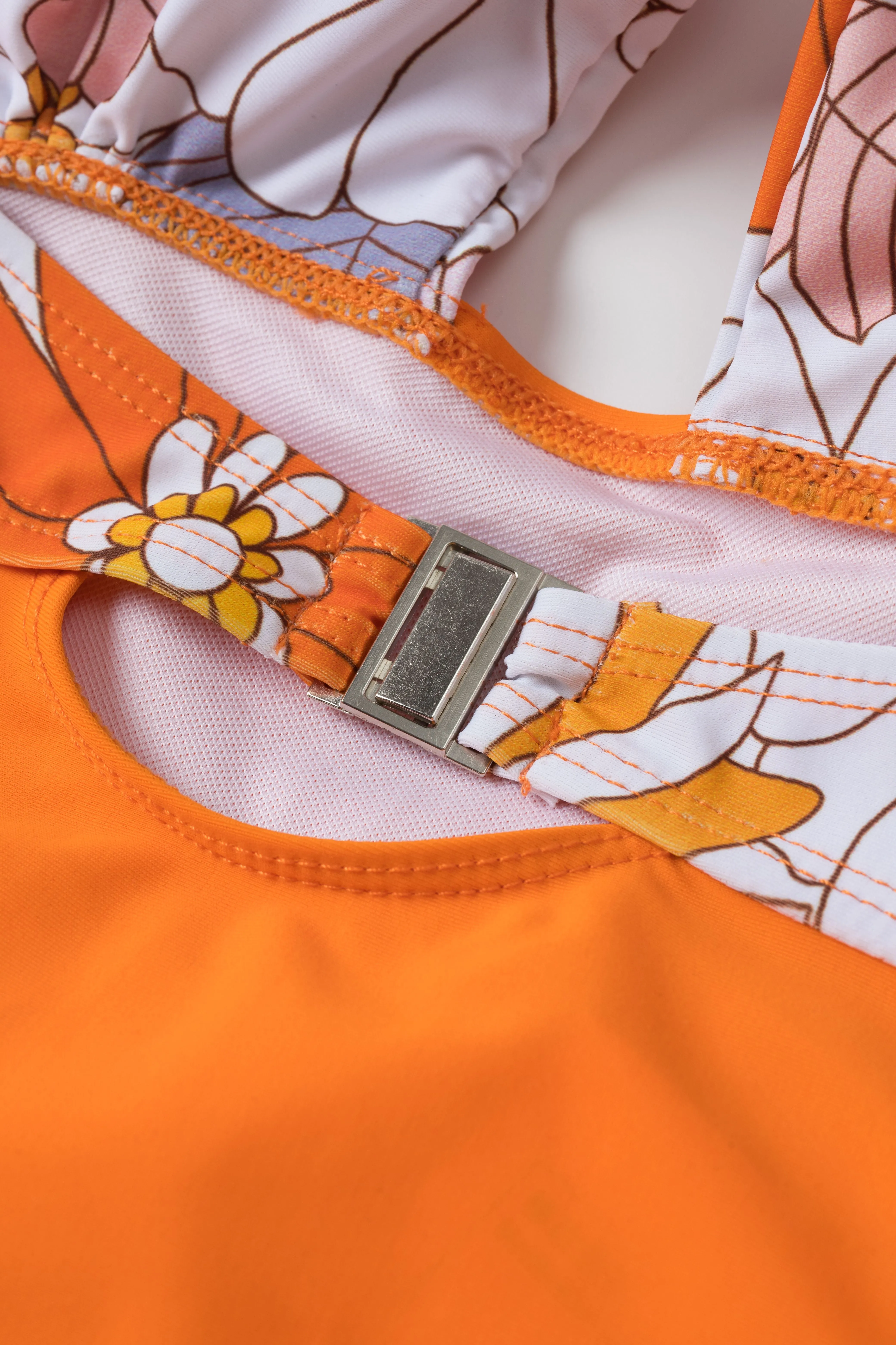 1950s Bow Tie Floral Cross Straps Swimsuit sold by Retro Stage product image thumbnail 4