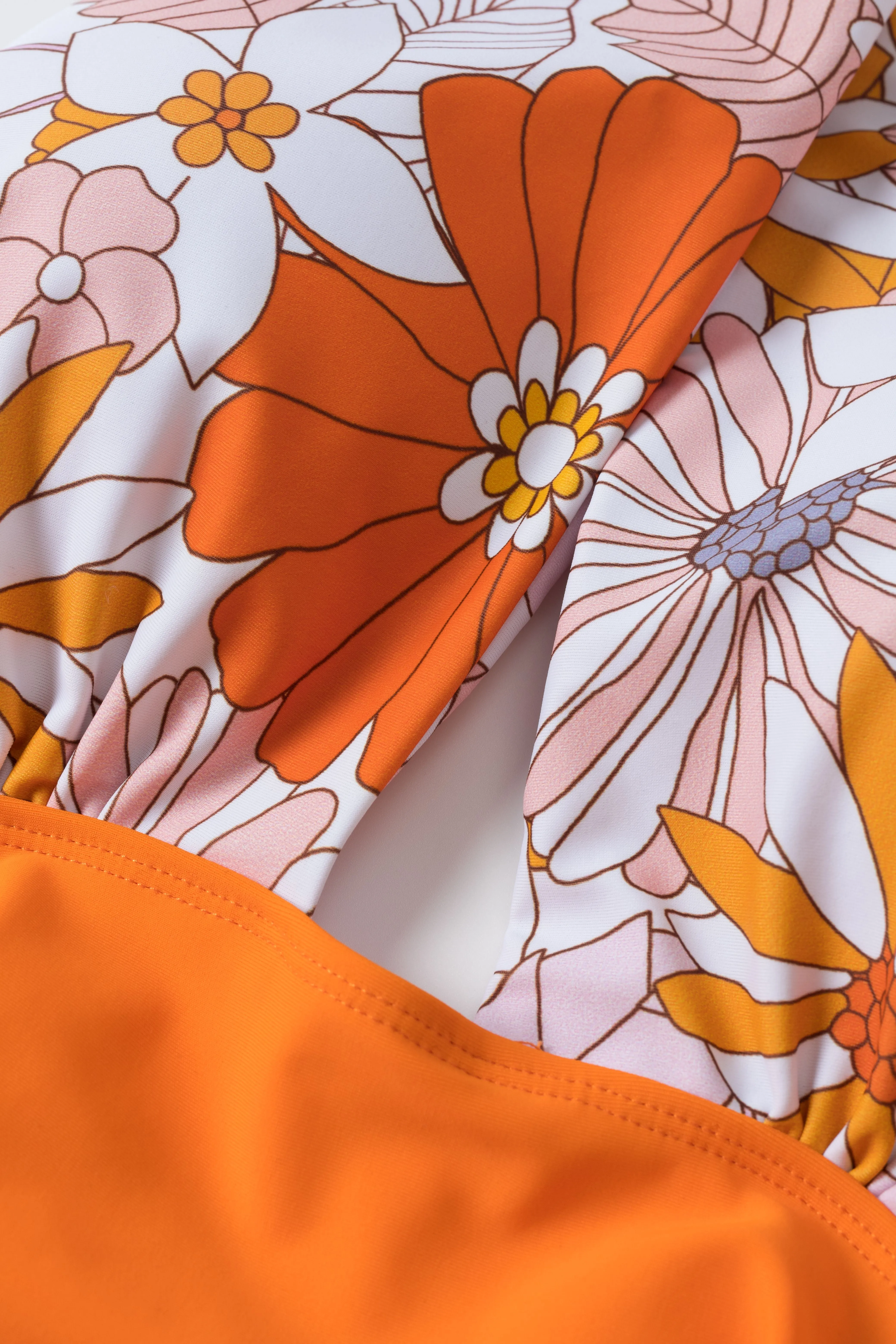 1950s Bow Tie Floral Cross Straps Swimsuit sold by Retro Stage product image thumbnail 3