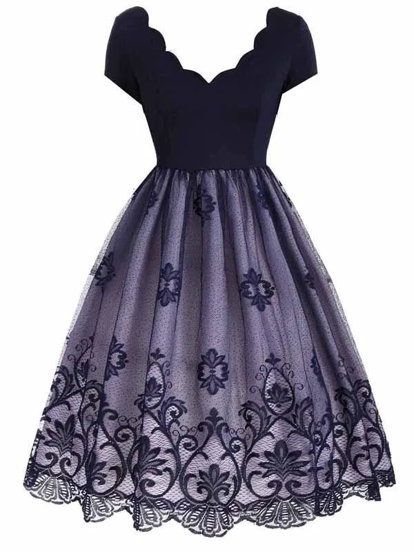 1950s Floral Patchwork Swing Dress sold by Retro Stage