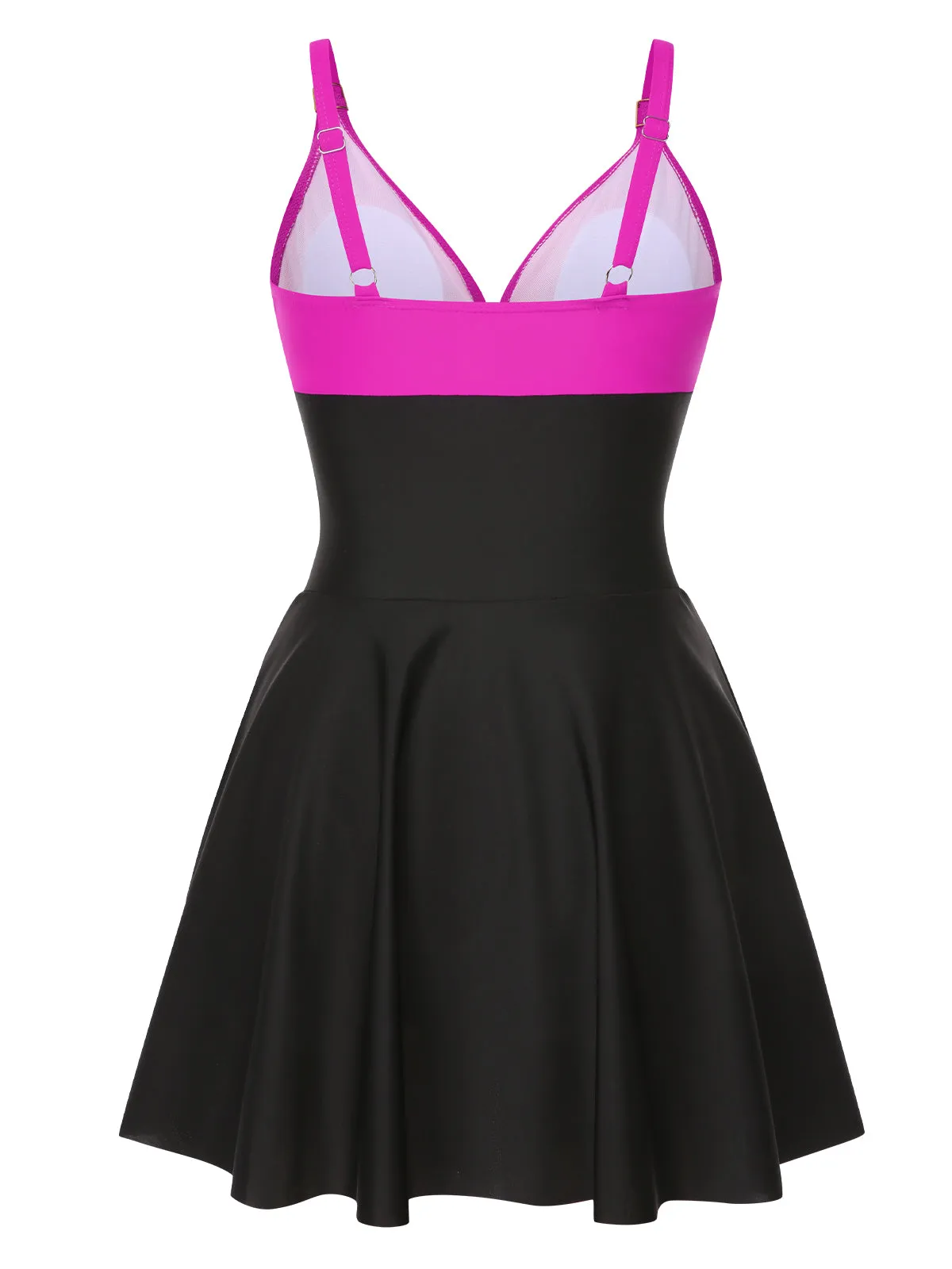 1940s Solid Ruffle Patchwork Twist Swimdress sold by Retro Stage product image thumbnail 3