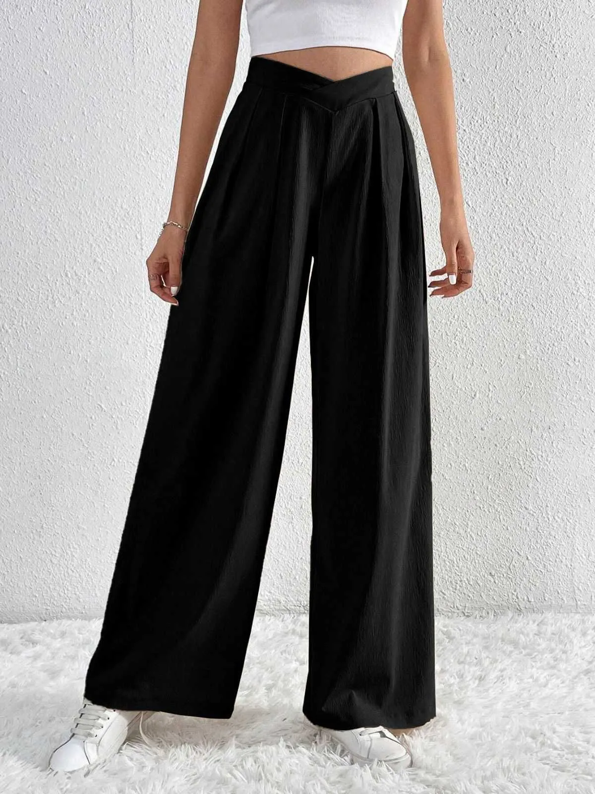 1930s Solid Cross Pleated Straight Pants sold by Retro Stage product image thumbnail 3