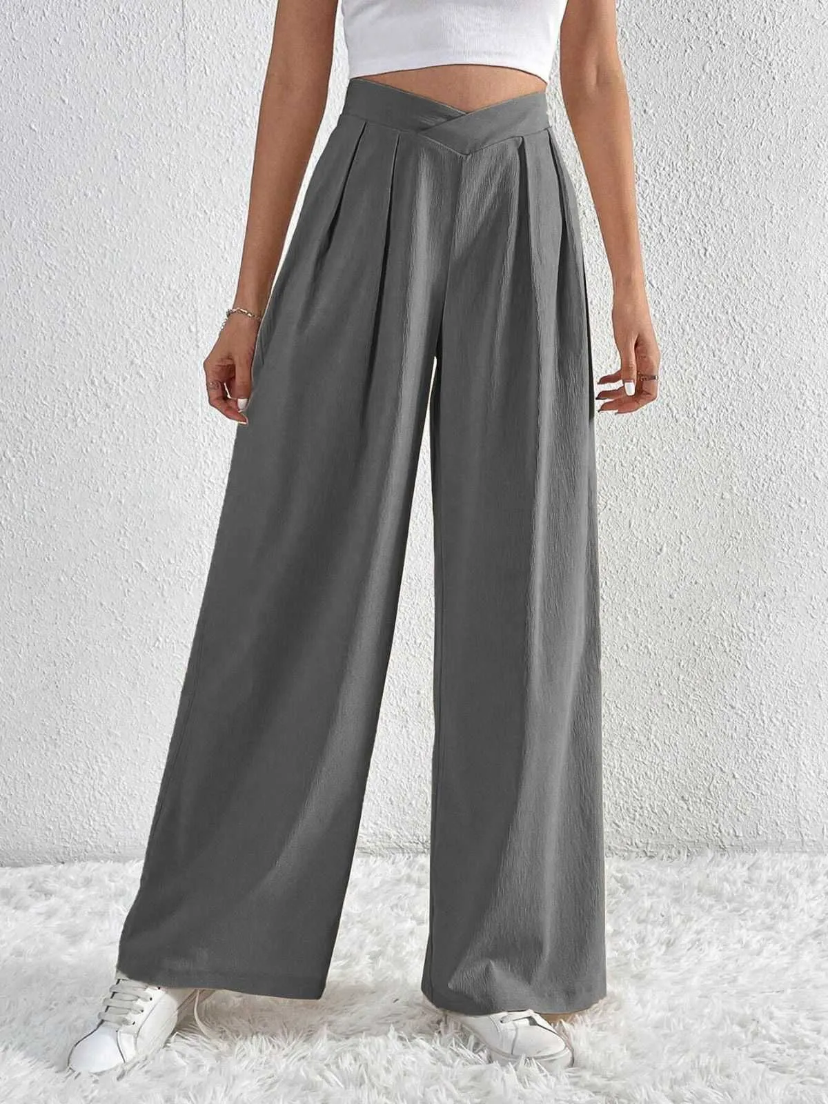 1930s Solid Cross Pleated Straight Pants sold by Retro Stage