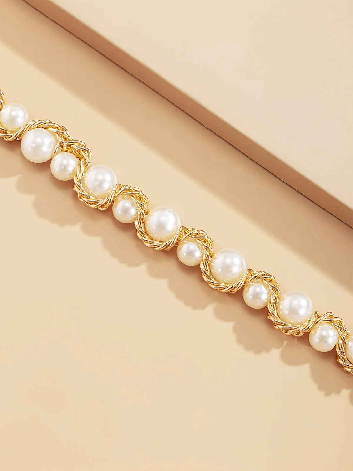 Vintage Alloy Wrap Pearl Necklace sold by Retro Stage product image thumbnail 3