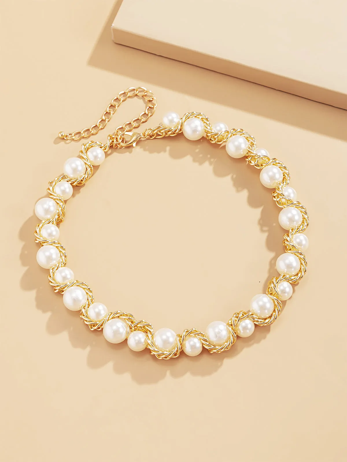 Vintage Alloy Wrap Pearl Necklace sold by Retro Stage product image thumbnail 2