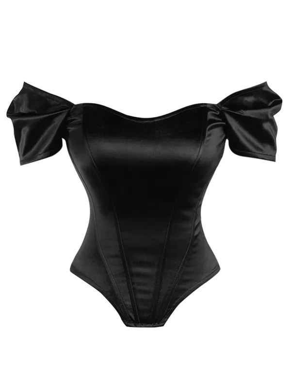 1930s Solid Satin Herringbone Court Style Top sold by Retro Stage