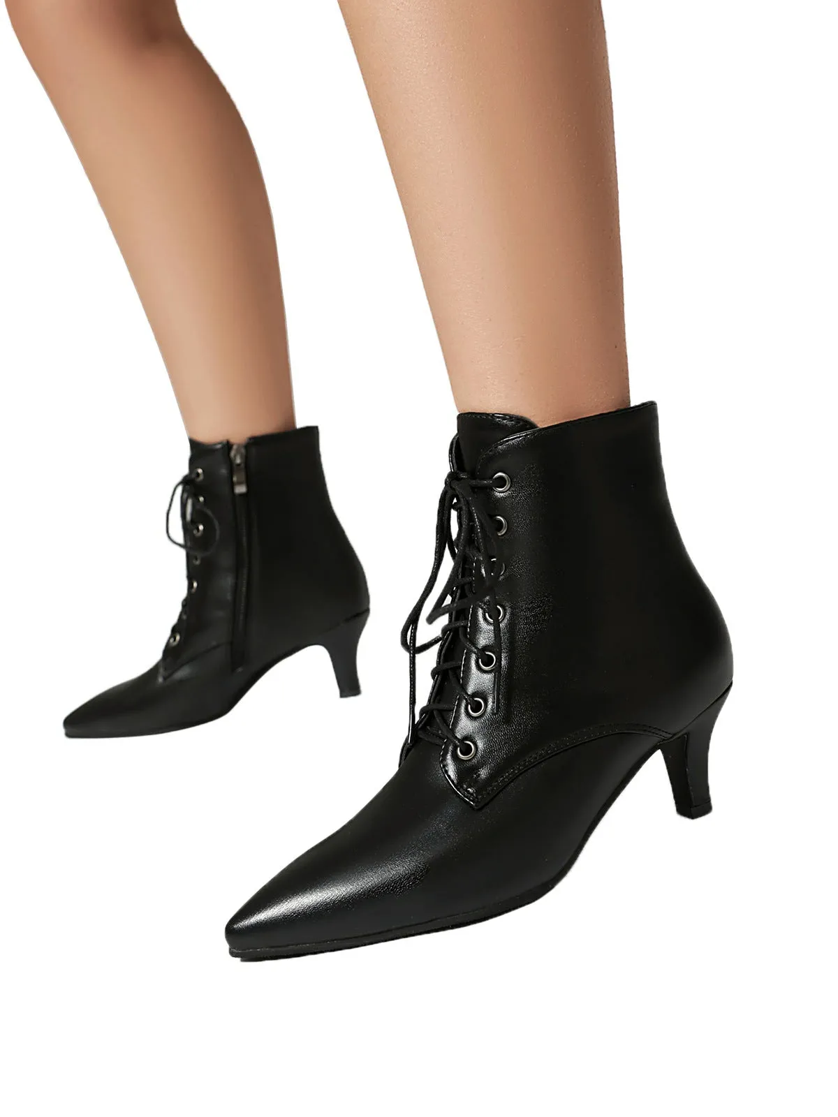 Vintage Lace-Up Kitten Heel Ankle Boots sold by Retro Stage product image thumbnail 4