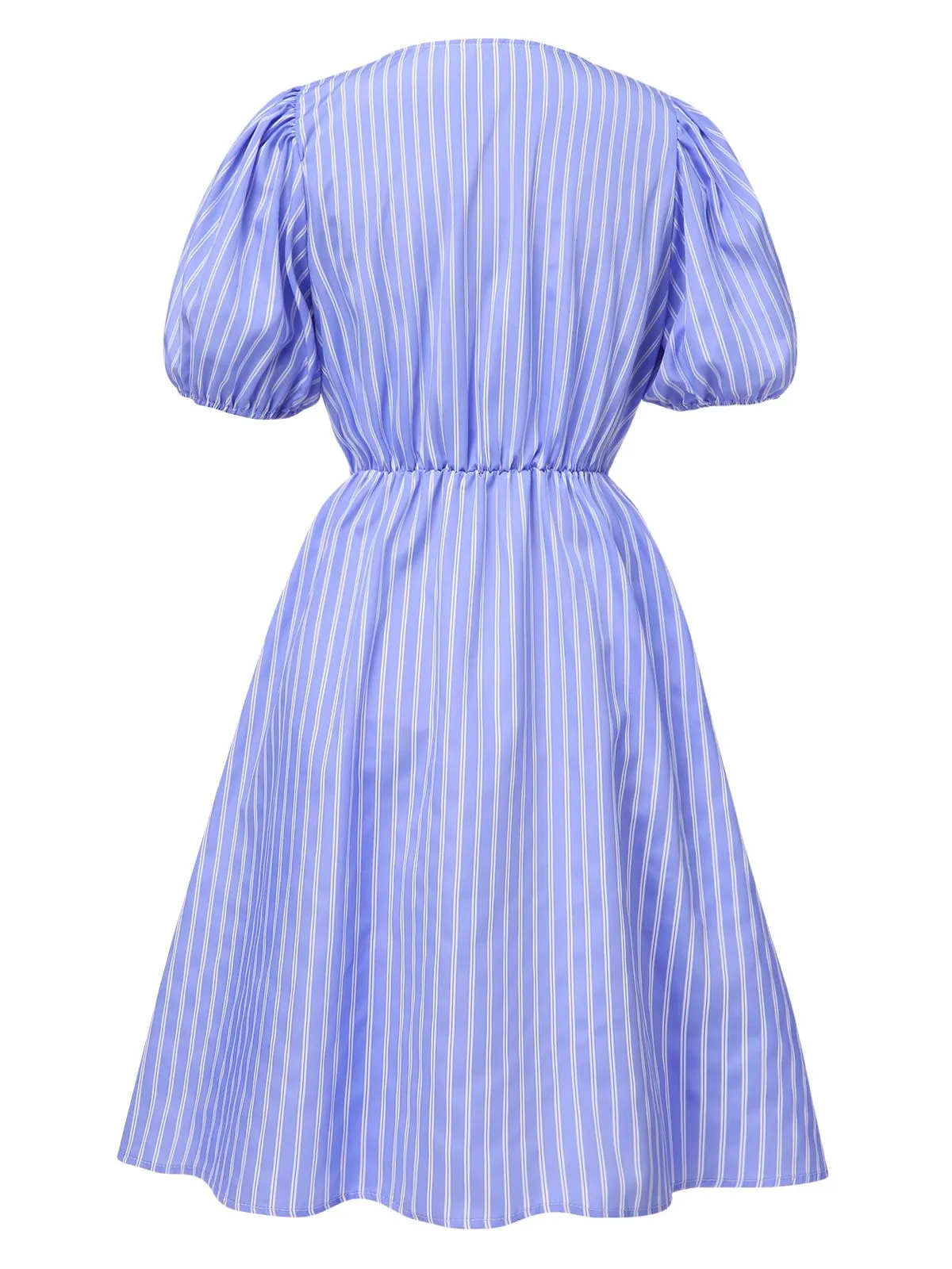 Light Blue 1950s Striped Bow Lace-Up Dress sold by Retro Stage product image thumbnail 2