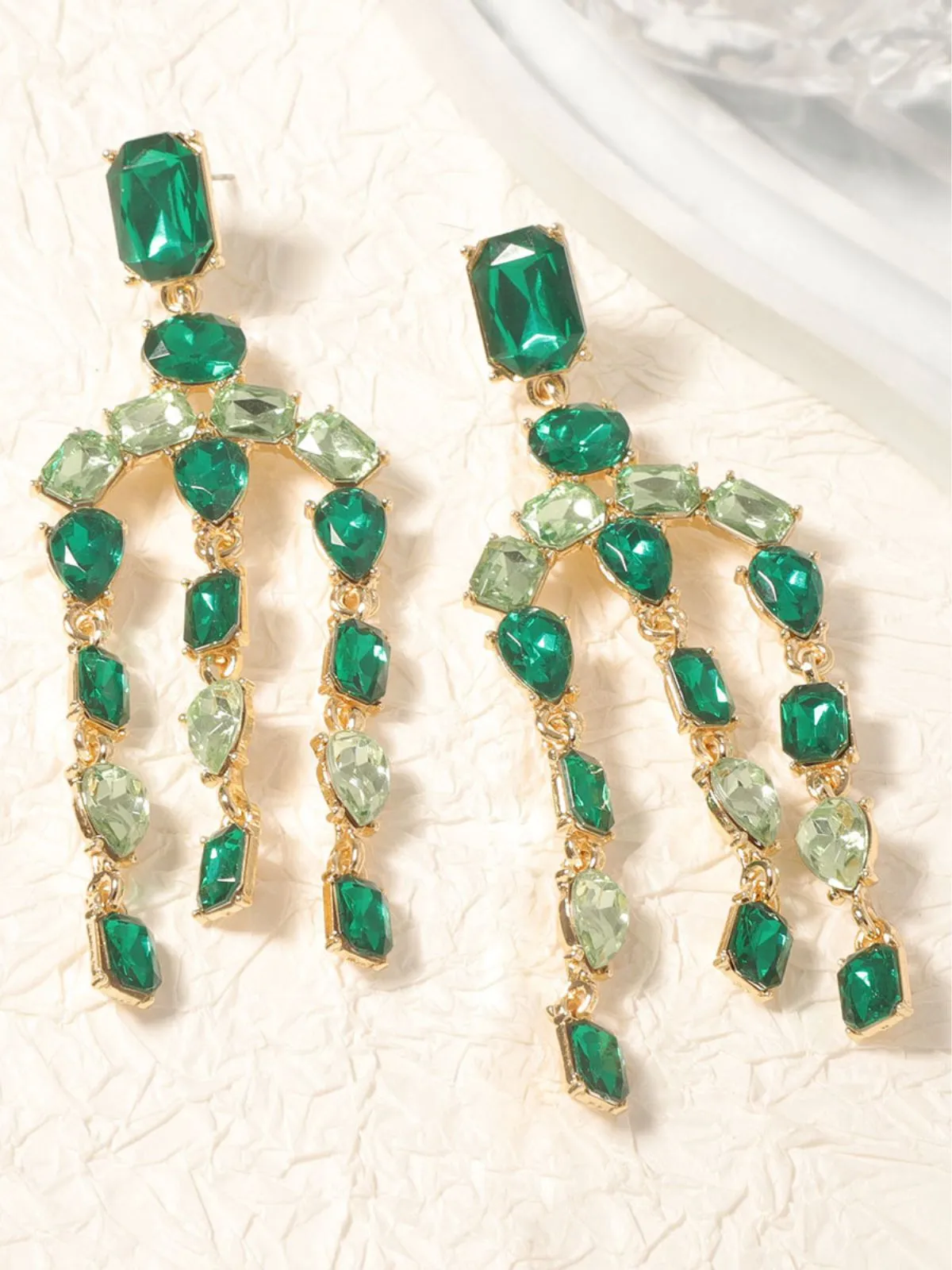 Vintage Crystal Cascade Diamond Earrings sold by Retro Stage product image thumbnail 5