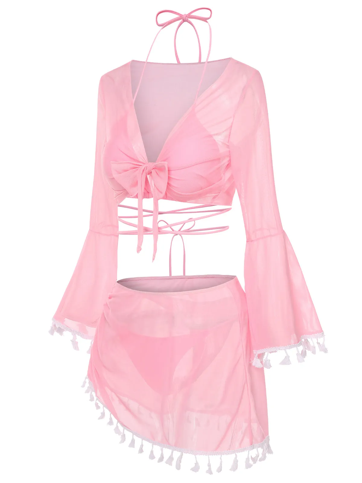 4PCS 1940s Fringe V-Neck Swimsuit & Cover-Up sold by Retro Stage product image thumbnail 2