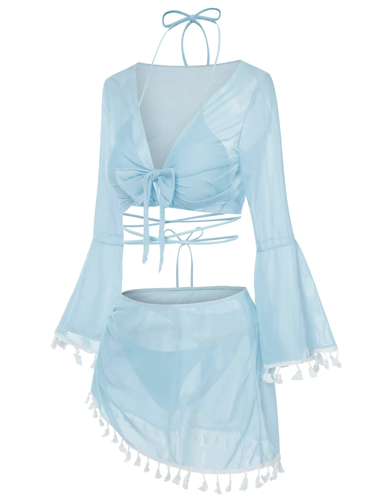 4PCS 1940s Fringe V-Neck Swimsuit & Cover-Up sold by Retro Stage product image thumbnail 5