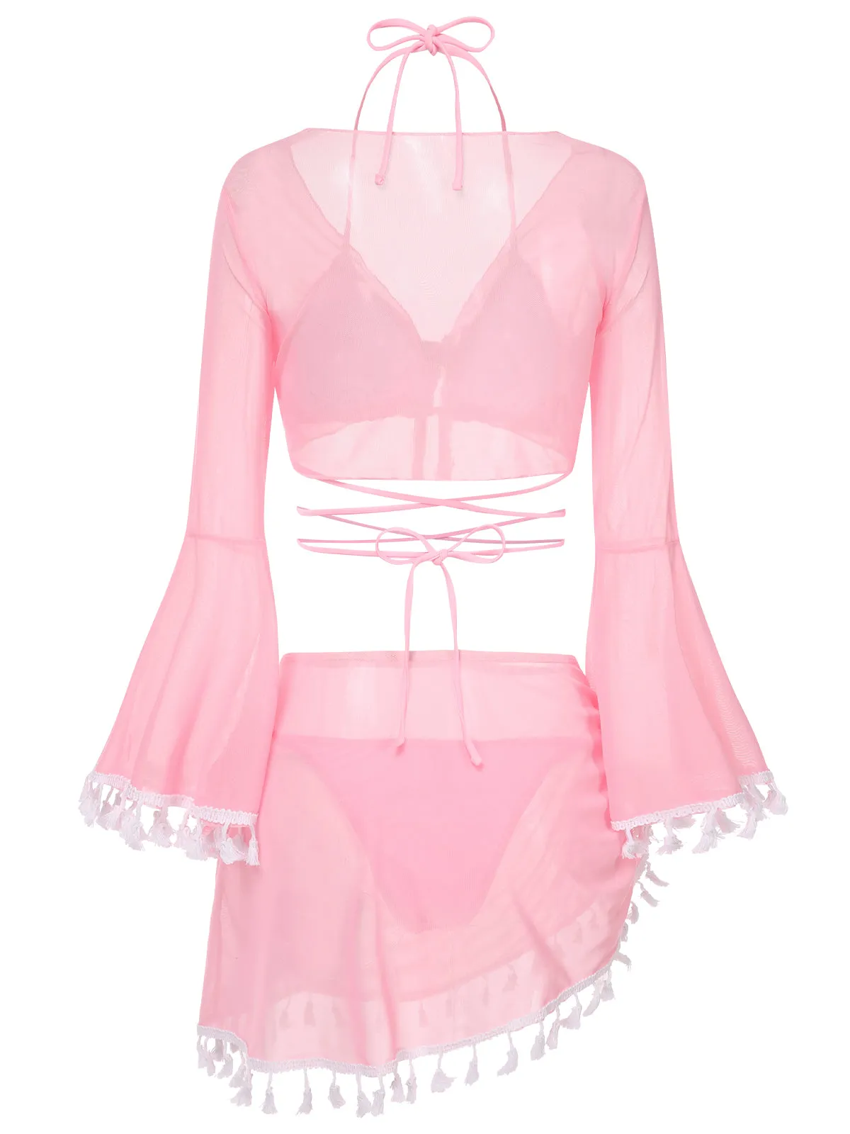 4PCS 1940s Fringe V-Neck Swimsuit & Cover-Up sold by Retro Stage product image thumbnail 3