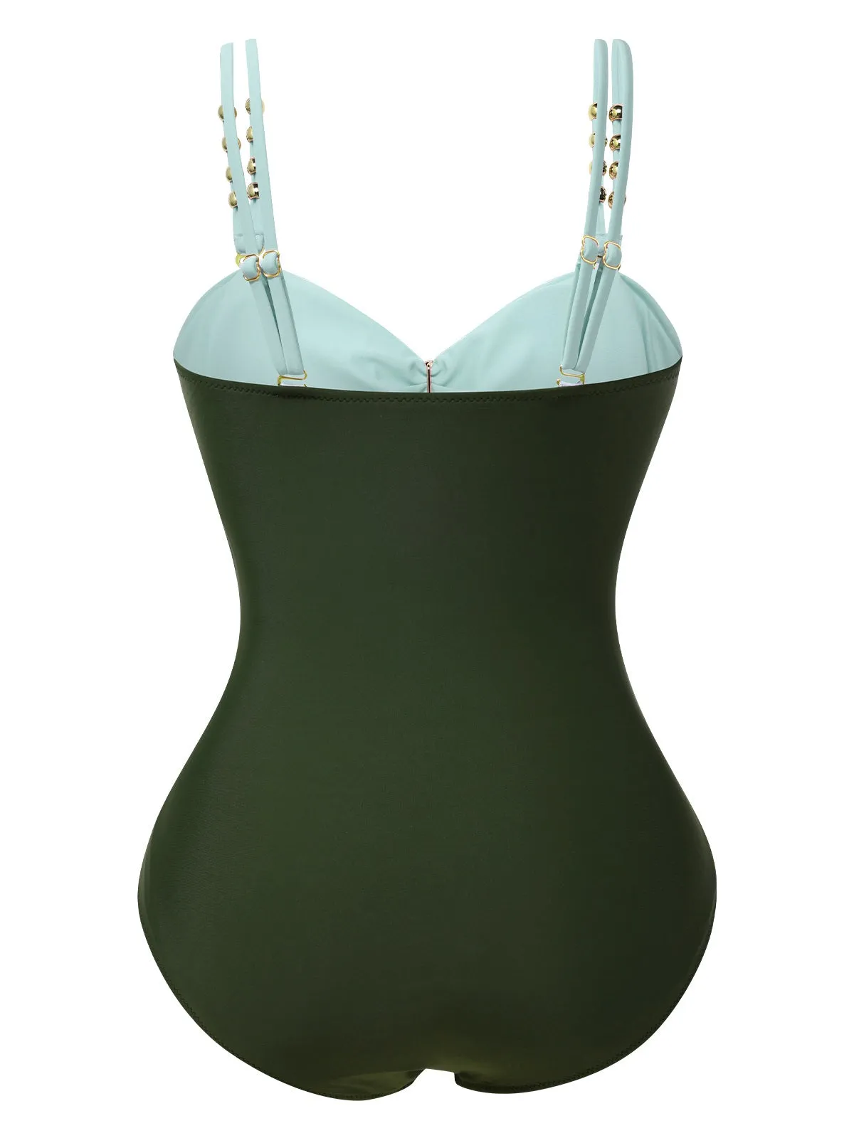 1950s Metal Button Hollow One-Piece Swimsuit sold by Retro Stage product image thumbnail 2