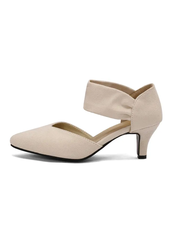 Solid Pointed Toe Suede Kitten Heels sold by Retro Stage