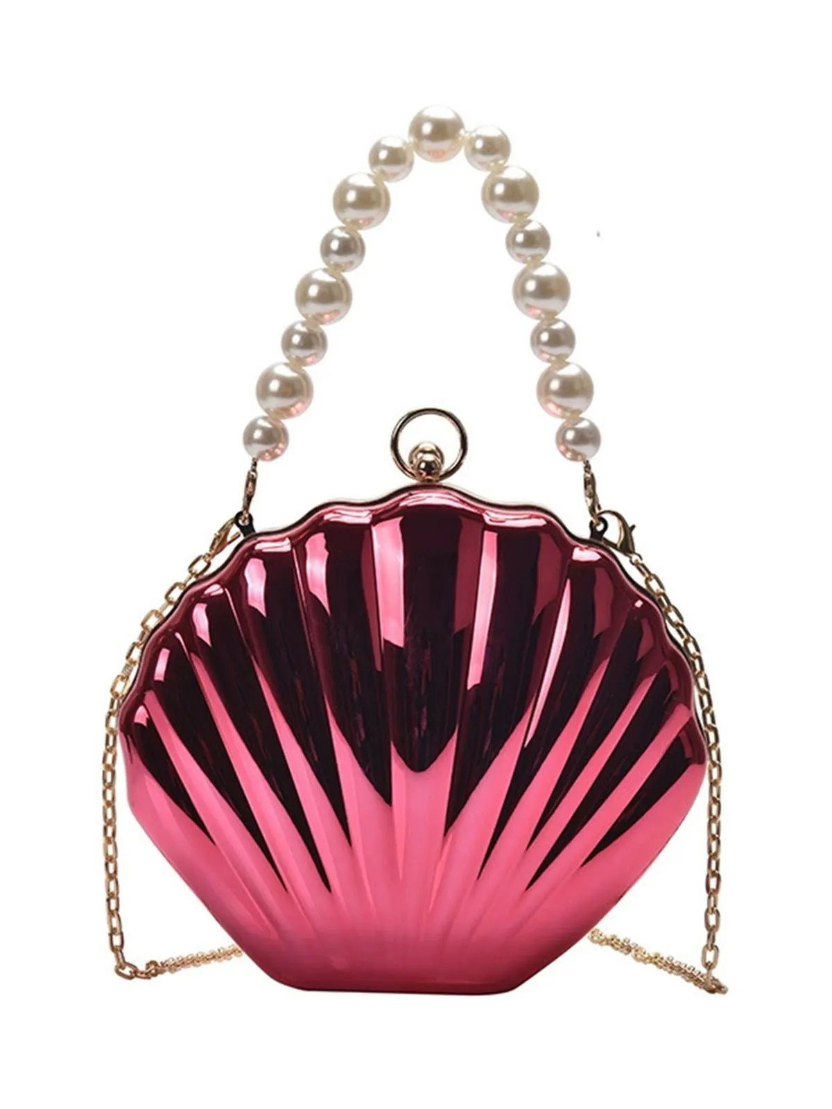 Solid Pearl Metal Shell Bag sold by Retro Stage