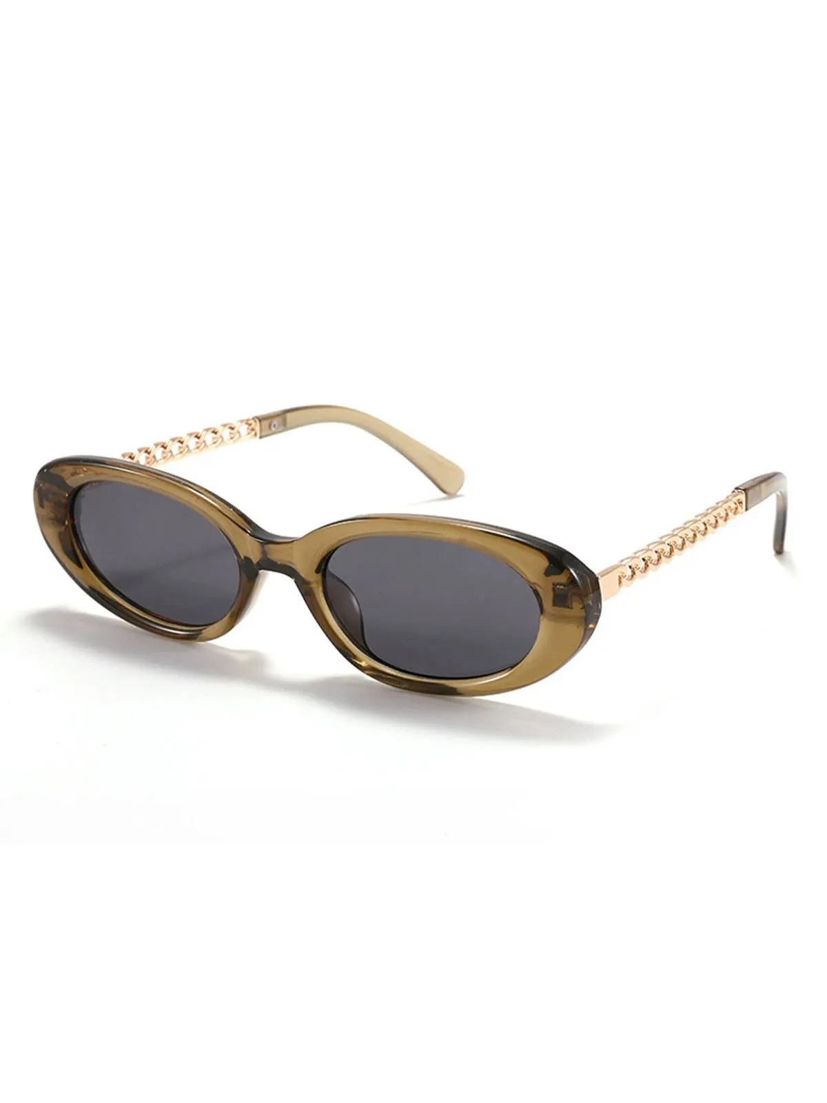 Vintage Chain Temple Oval Sunglasses sold by Retro Stage product image thumbnail 3