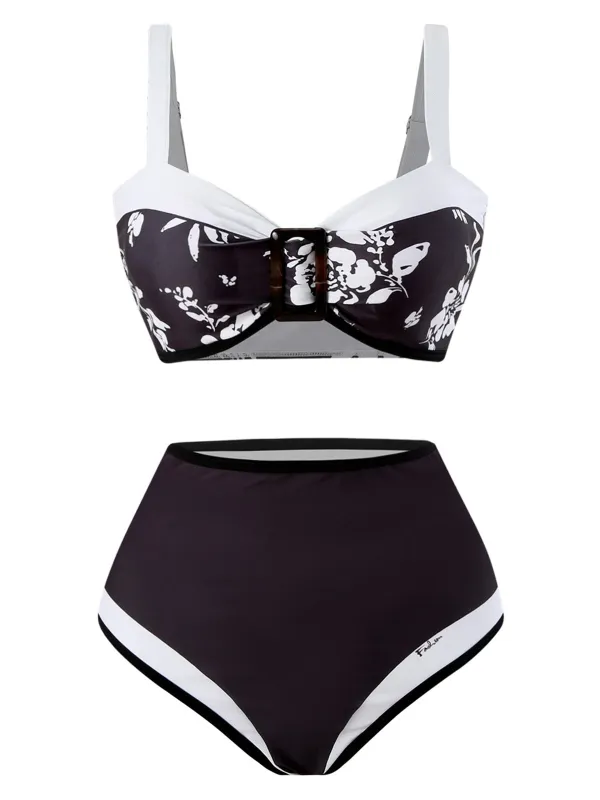 1940s Silhouette Plants Wide Straps Bikini sold by Retro Stage