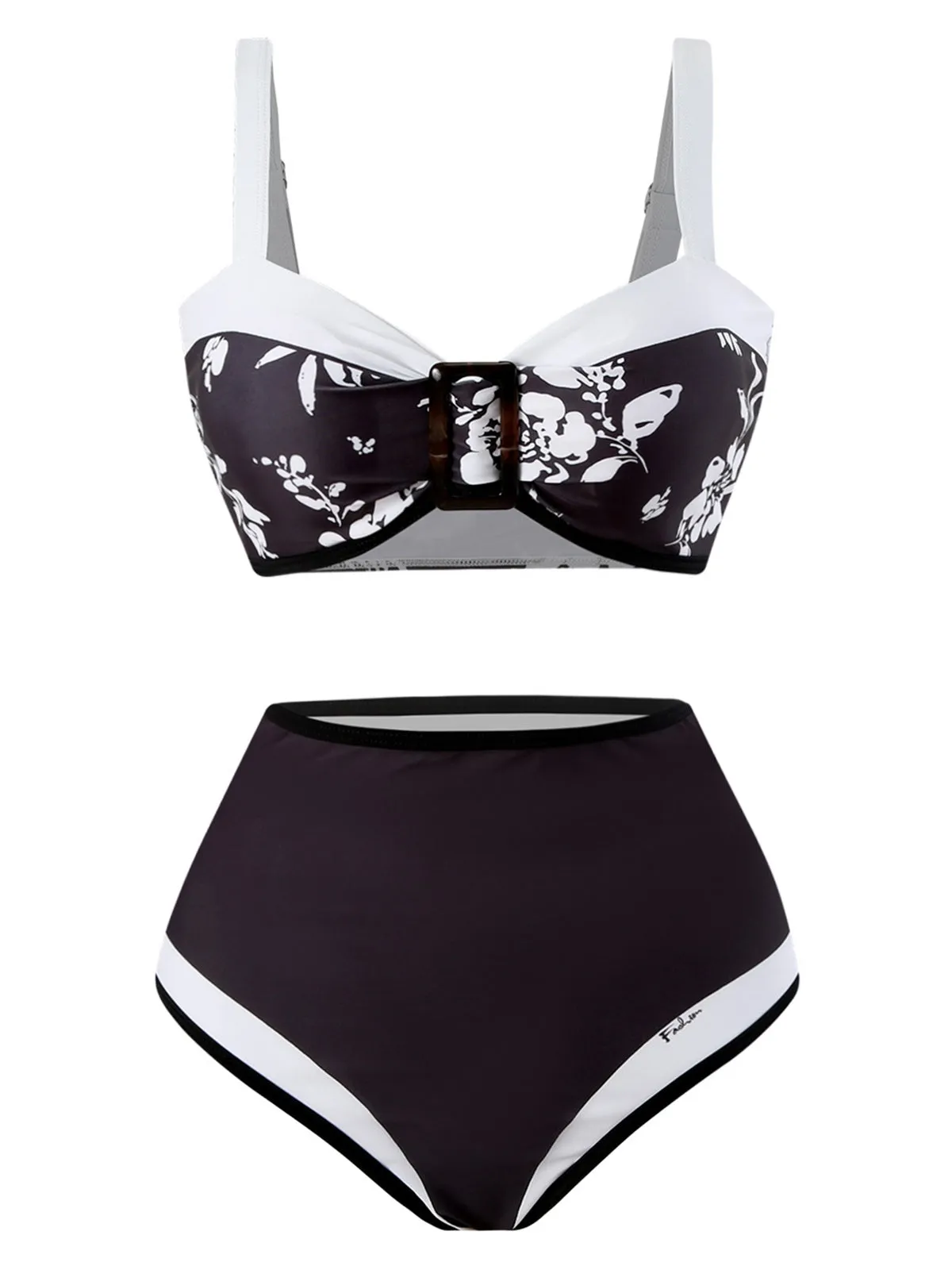 1940s Silhouette Plants Wide Straps Bikini sold by Retro Stage