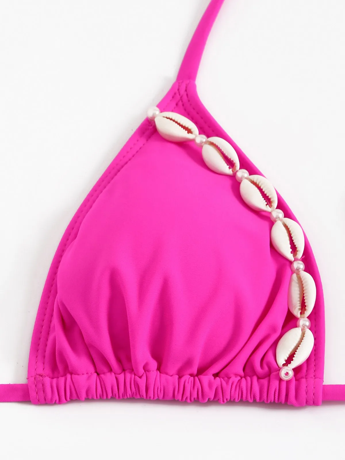 Rose Red 1940s Boho Seashell Halter Bikini Set sold by Retro Stage product image thumbnail 4