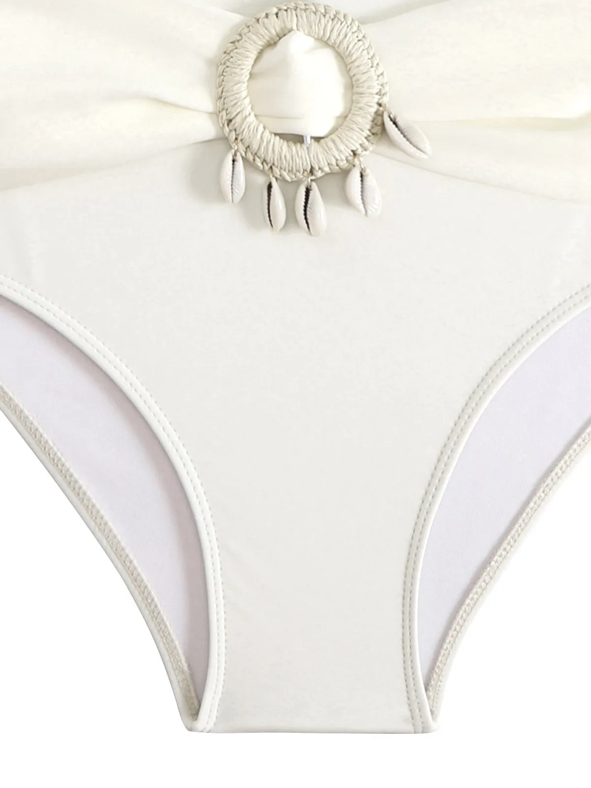 Brown 1940s Colorblock Boho Seashell Bikini Set sold by Retro Stage product image thumbnail 4