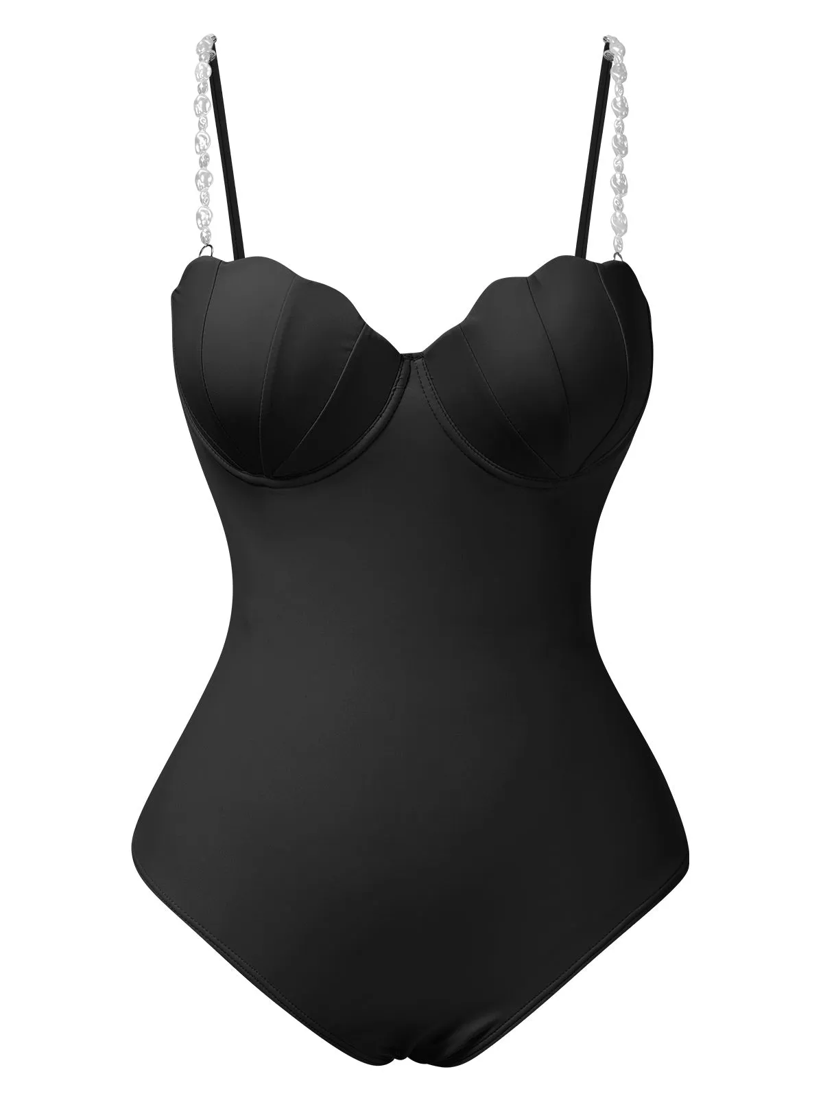 1950s Seashell Pearl Straps One-Piece Swimsuit sold by Retro Stage product image thumbnail 5