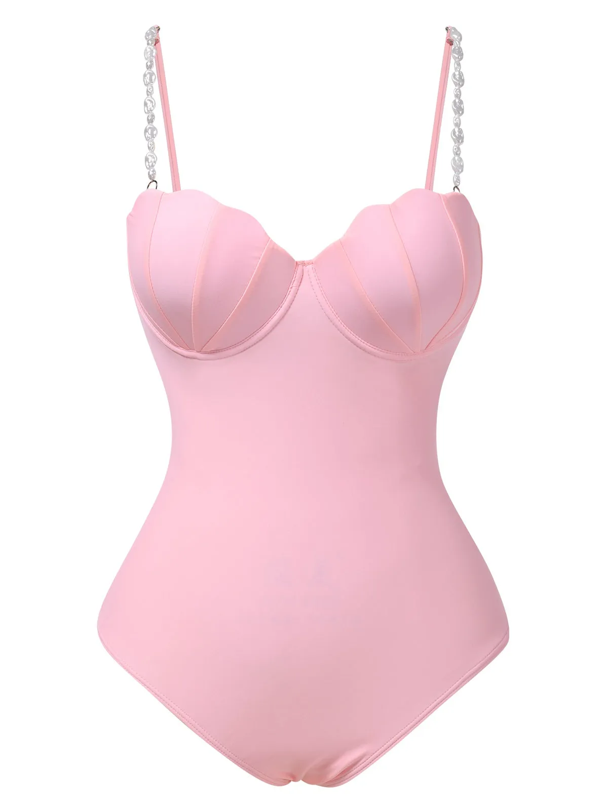 1950s Seashell Pearl Straps One-Piece Swimsuit sold by Retro Stage