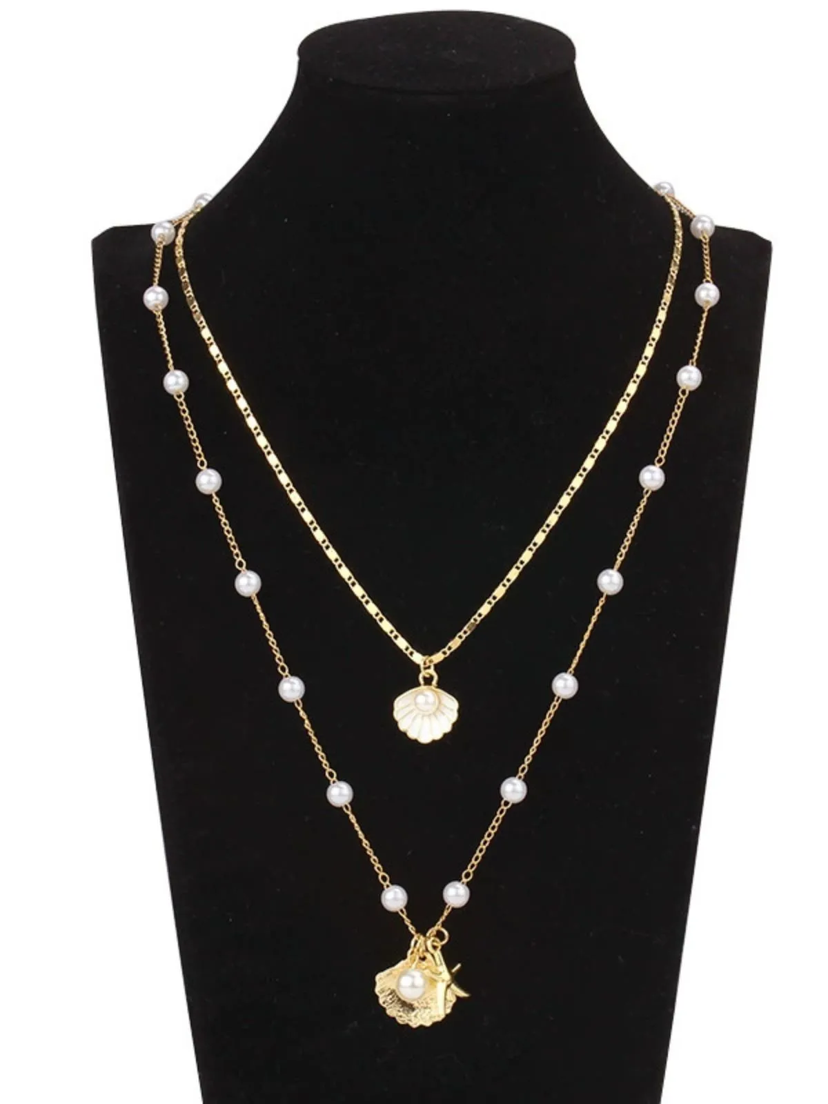 Pentagram Pearl Shell Necklace sold by Retro Stage product image thumbnail 5