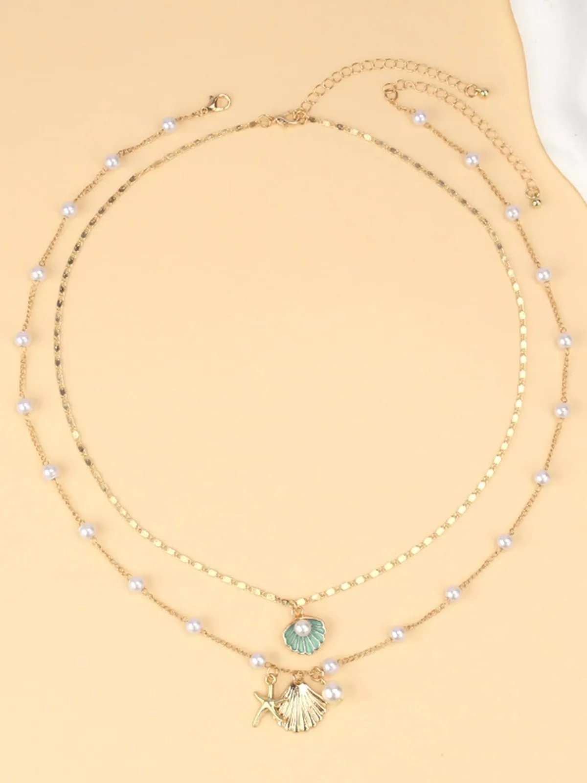 Pentagram Pearl Shell Necklace sold by Retro Stage product image thumbnail 2