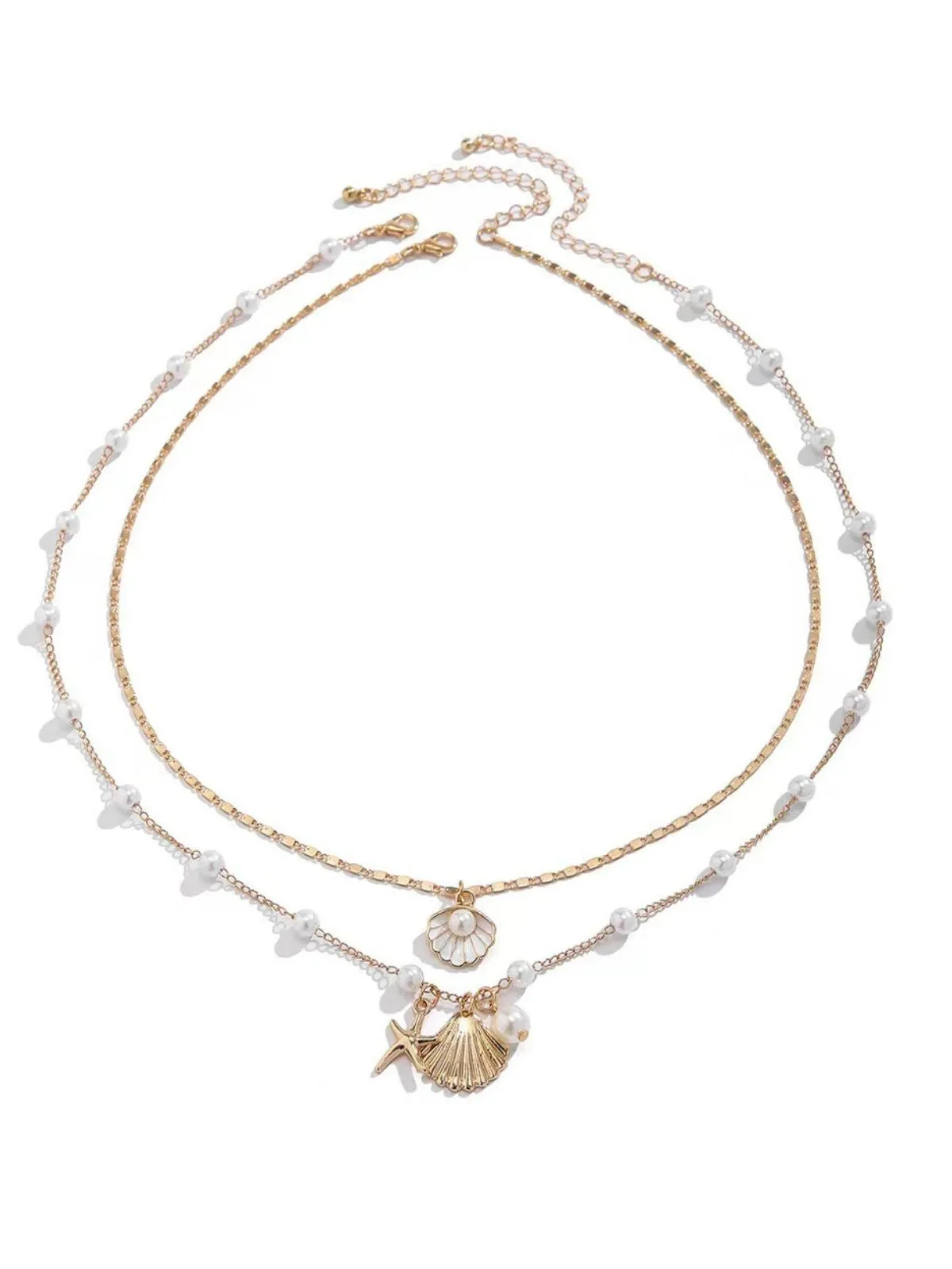 Pentagram Pearl Shell Necklace sold by Retro Stage product image thumbnail 4