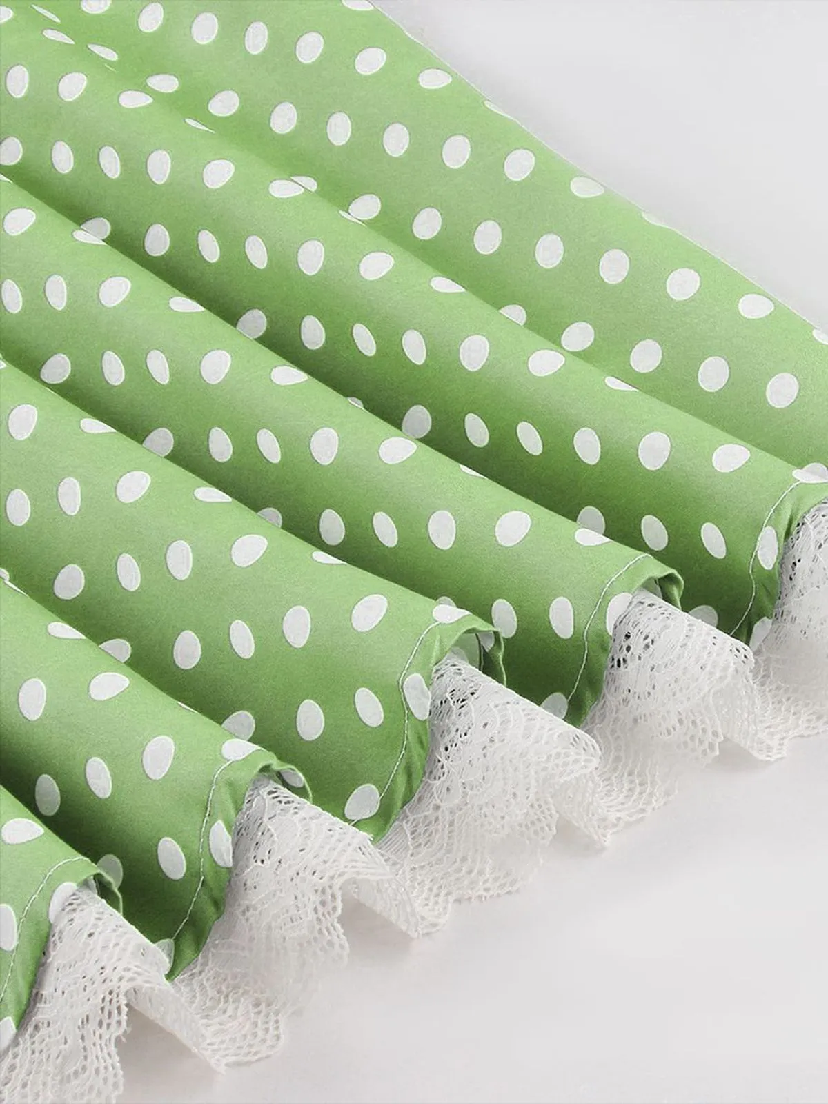 1950s Halter Lace Patchwork Polka Dots Dress sold by Retro Stage product image thumbnail 3